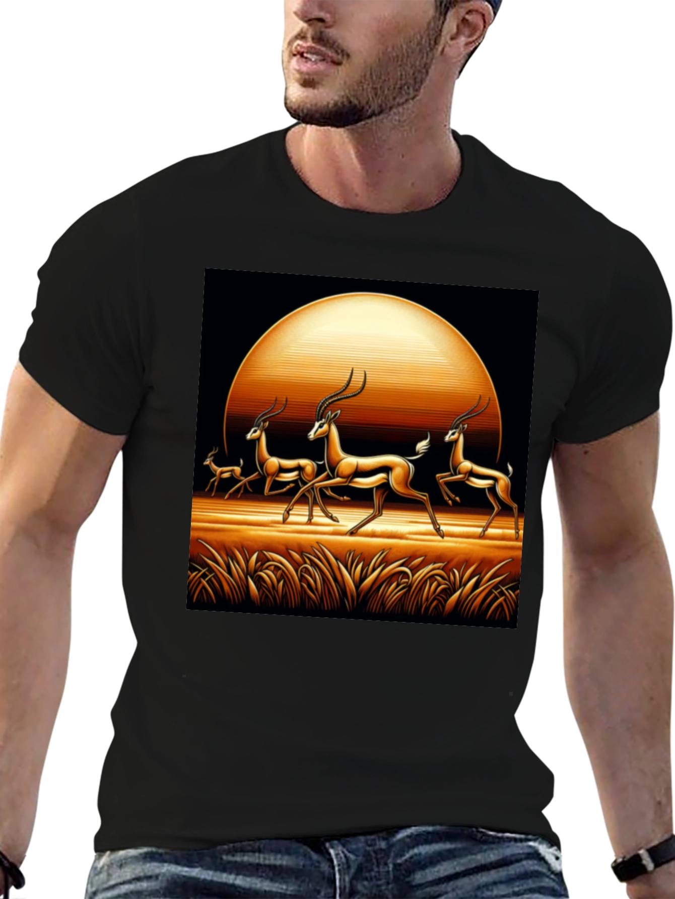 Antelope Sunset Black Graphic Tee
