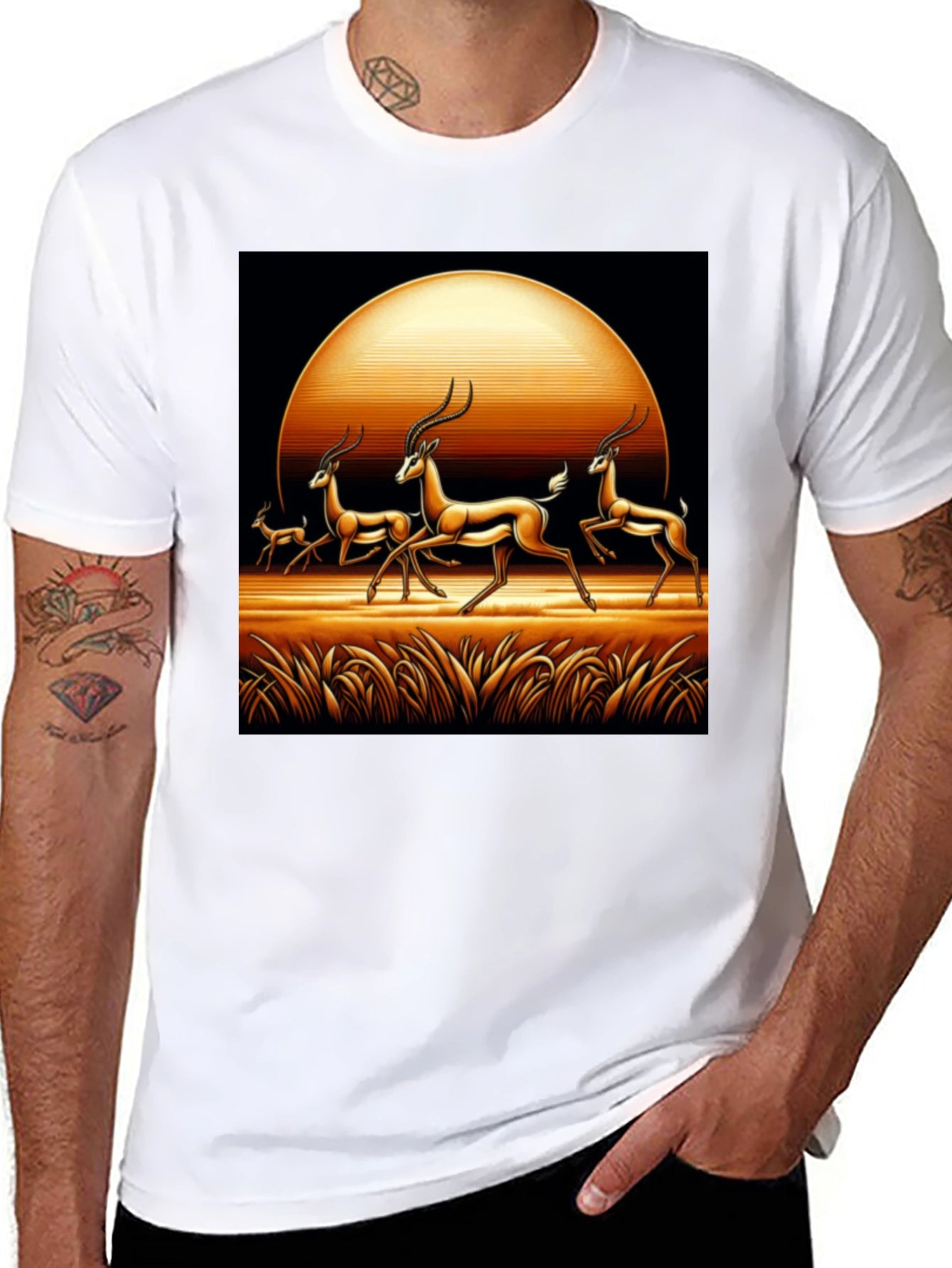 Antelope Sunset Black Graphic Tee