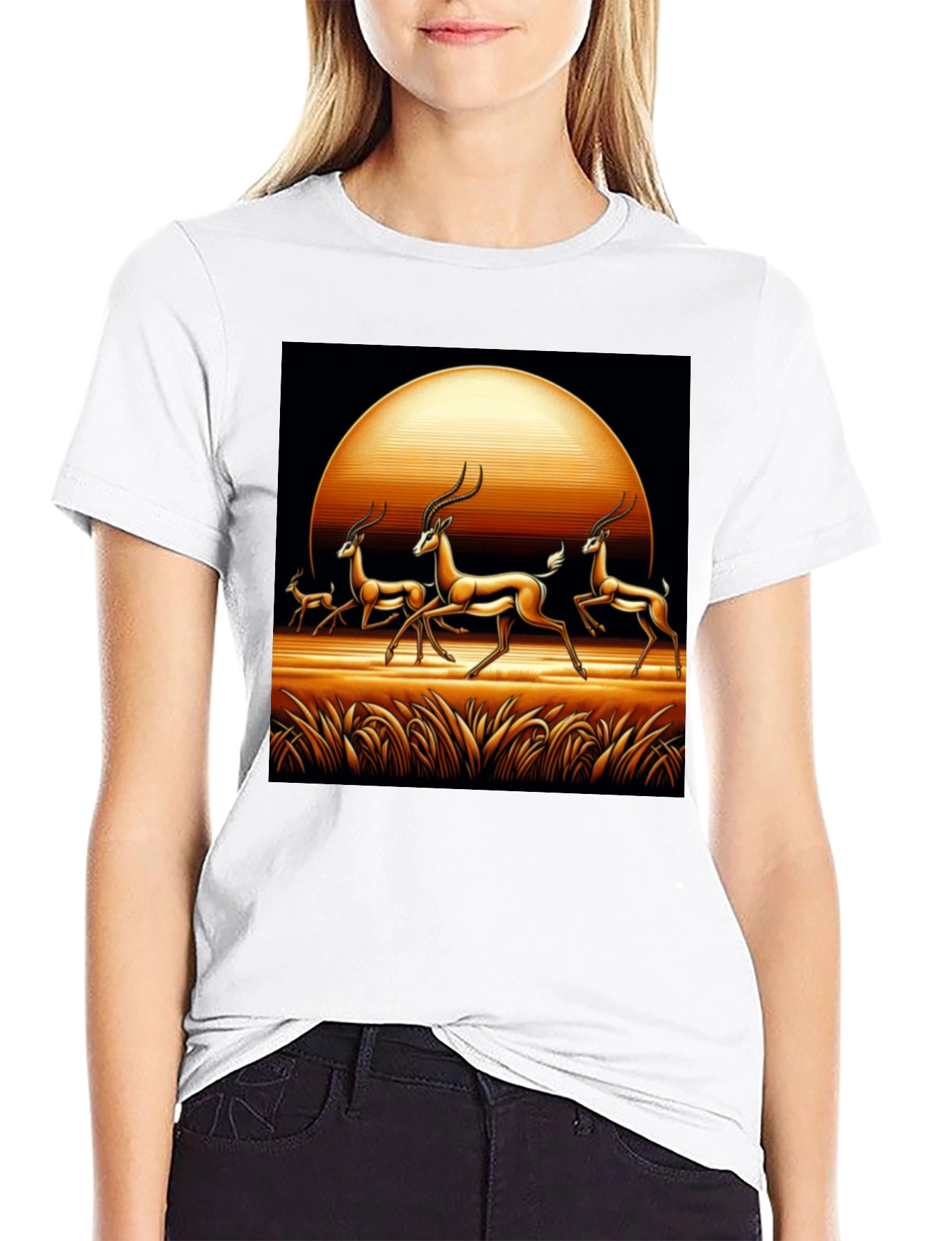 Antelope Sunset Black Graphic Tee