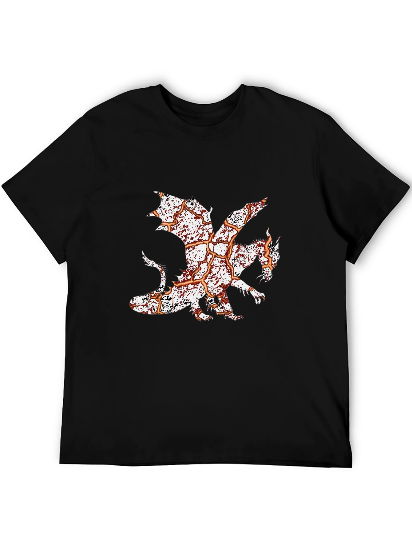 Dragon Graphic Print Tee - Mens Black T-Shirt