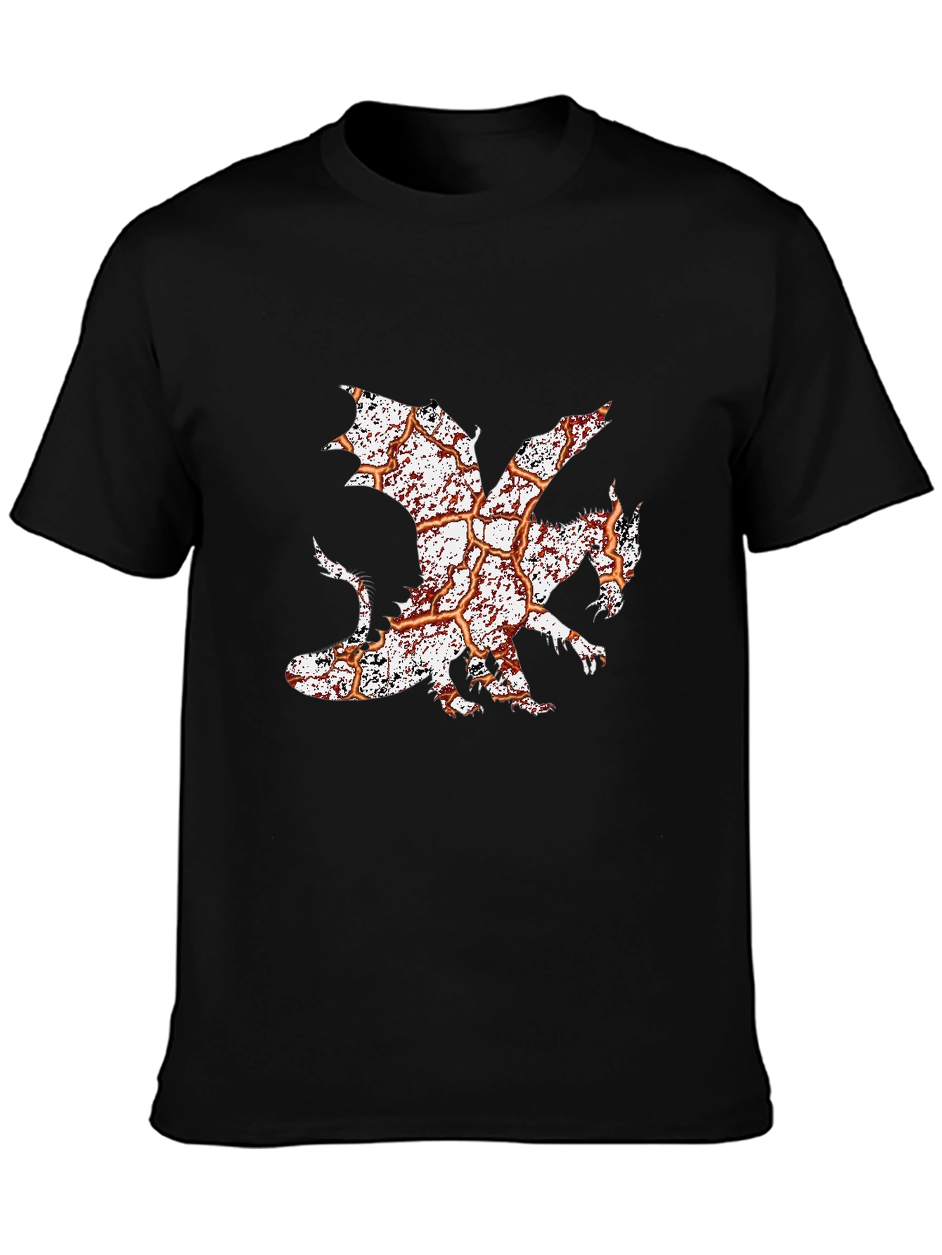 Dragon Graphic Print Tee - Mens Black T-Shirt