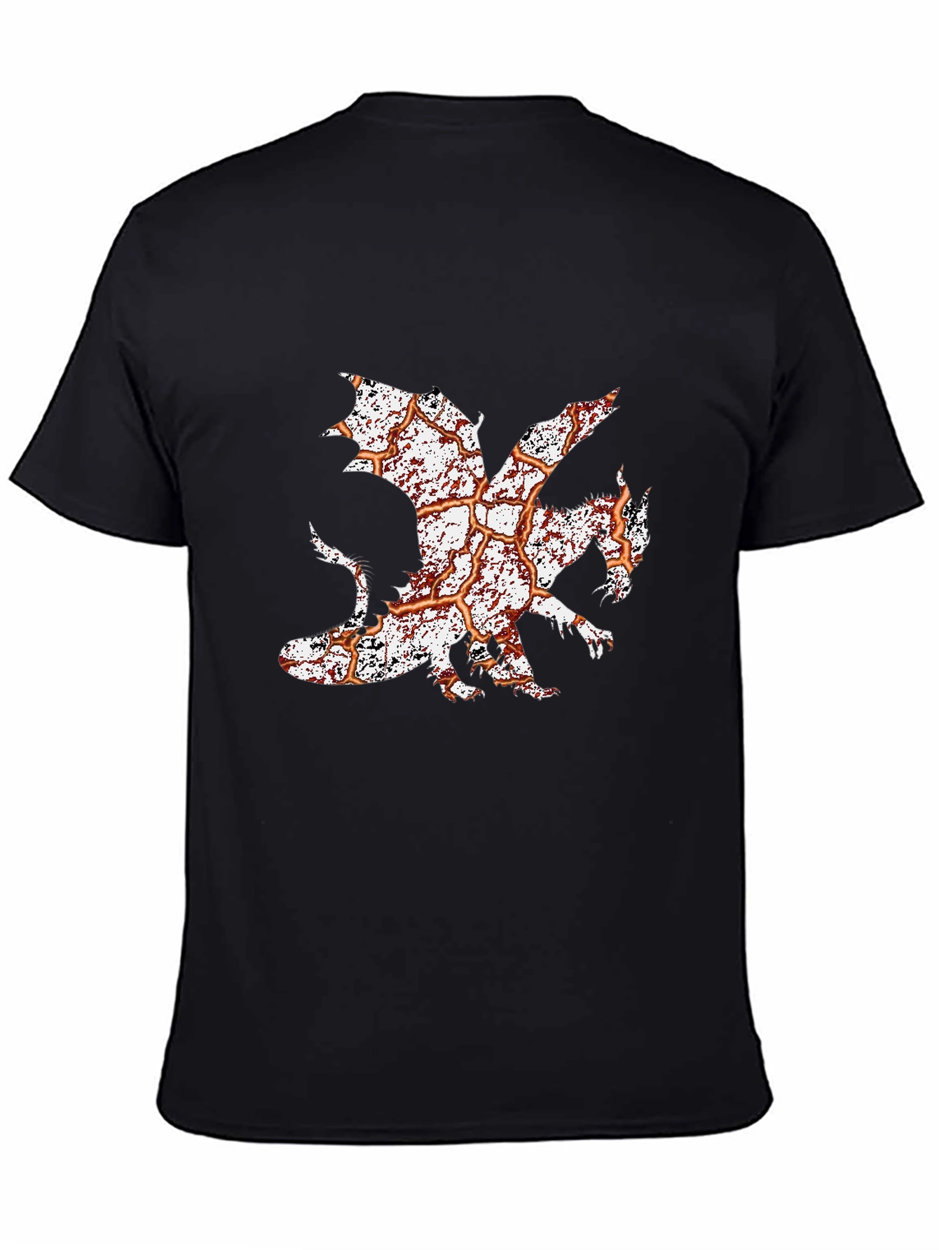 Dragon Graphic Print Tee - Mens Black T-Shirt