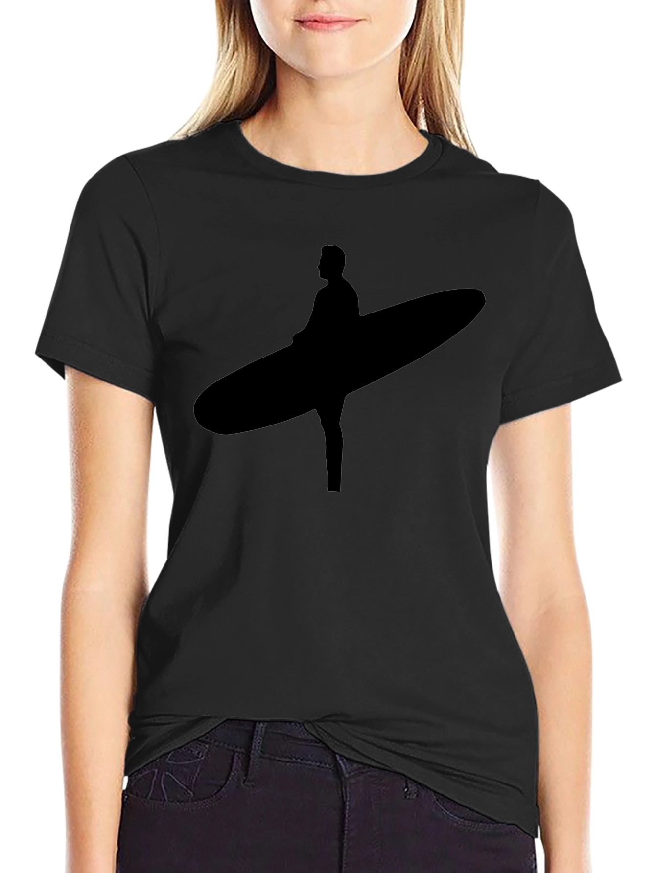 Surfer Silhouette Black Tee