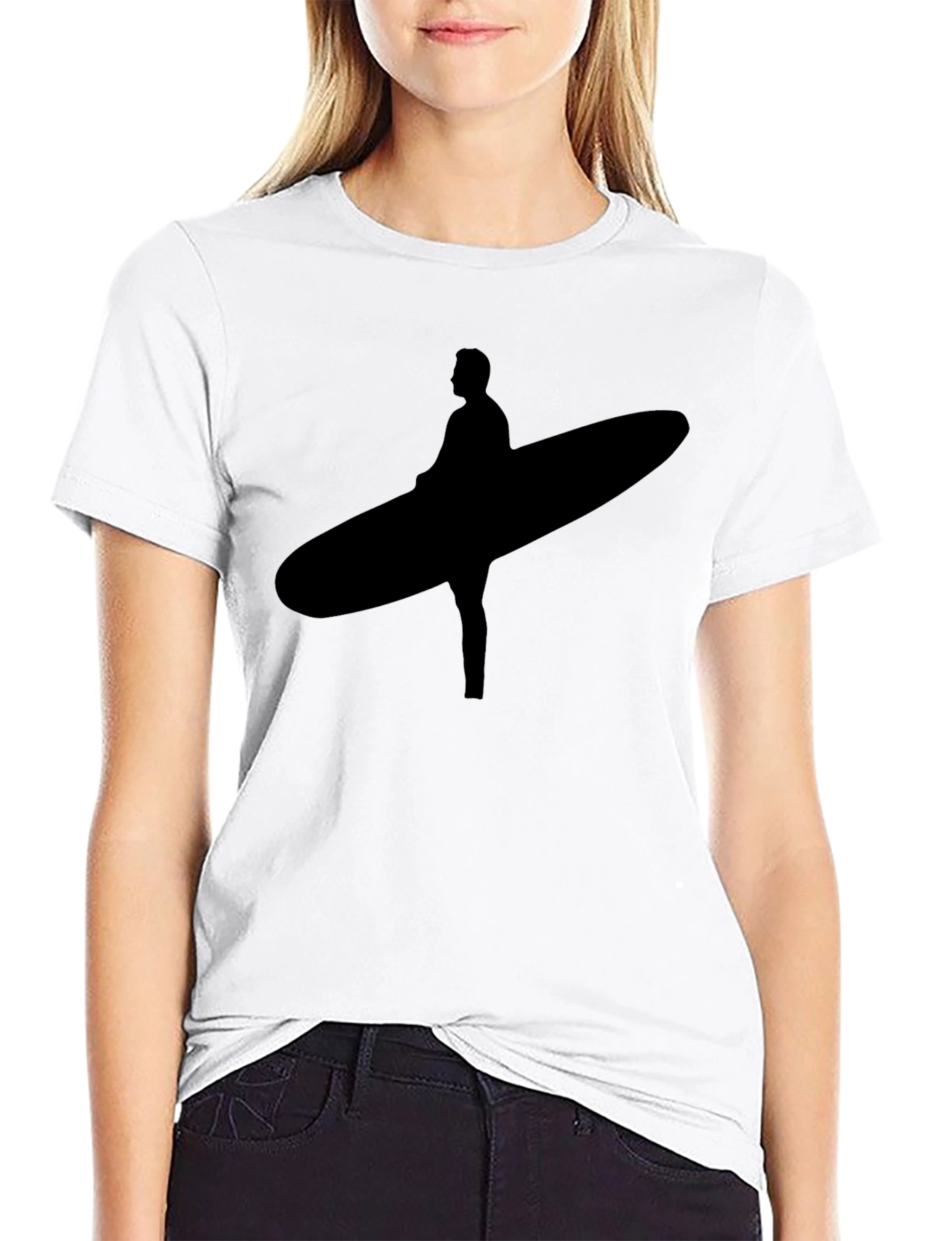 Surfer Silhouette Black Tee