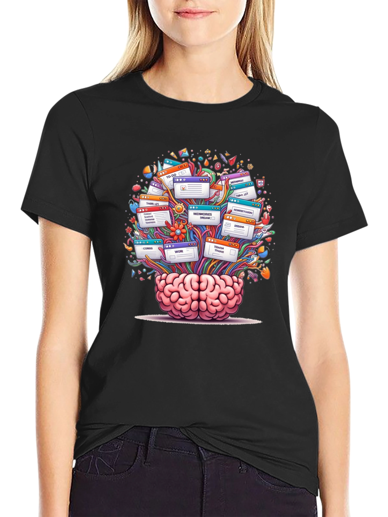 Brain Powered Black Graphic Tee