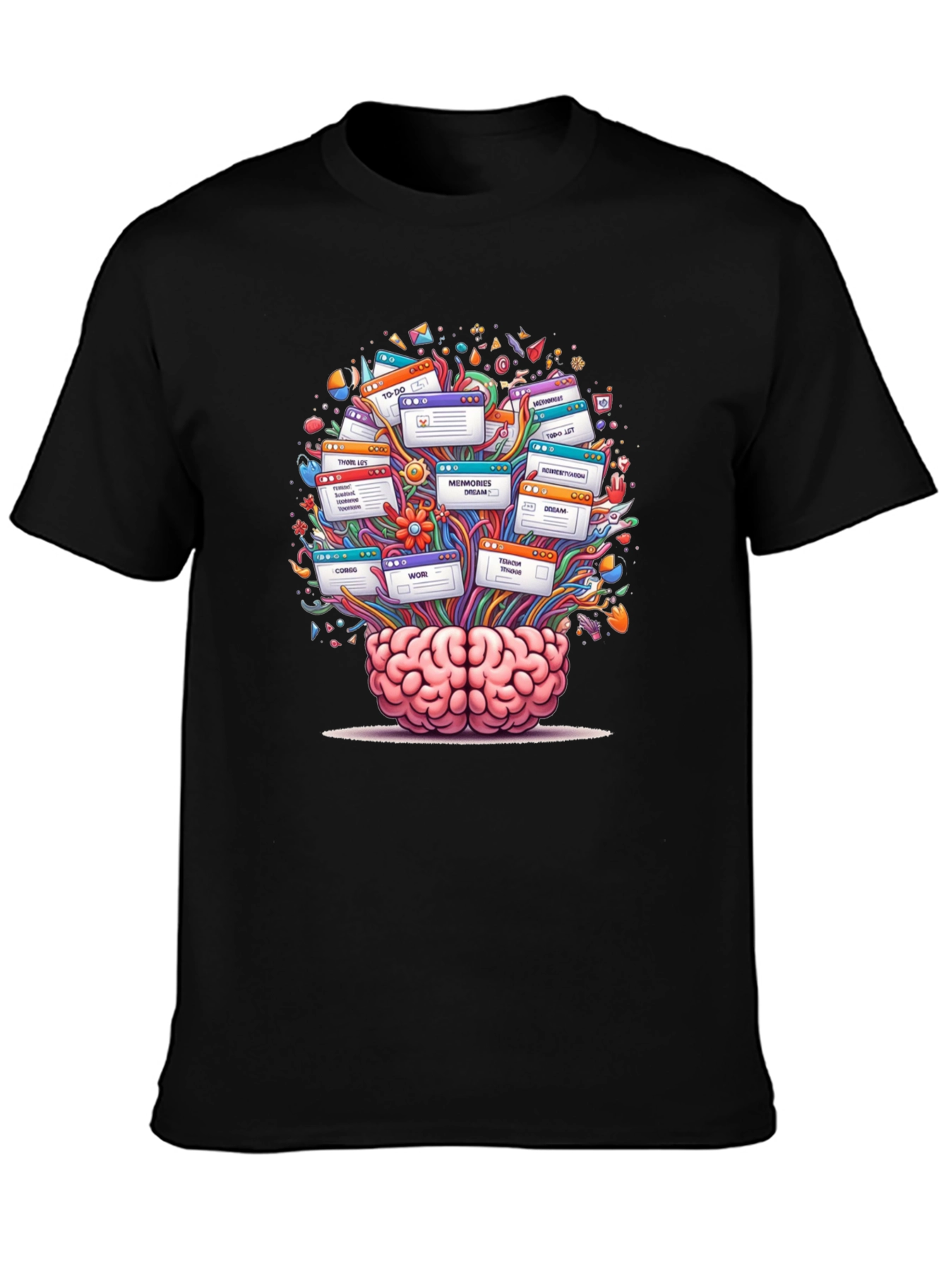 Brain Powered Black Graphic Tee