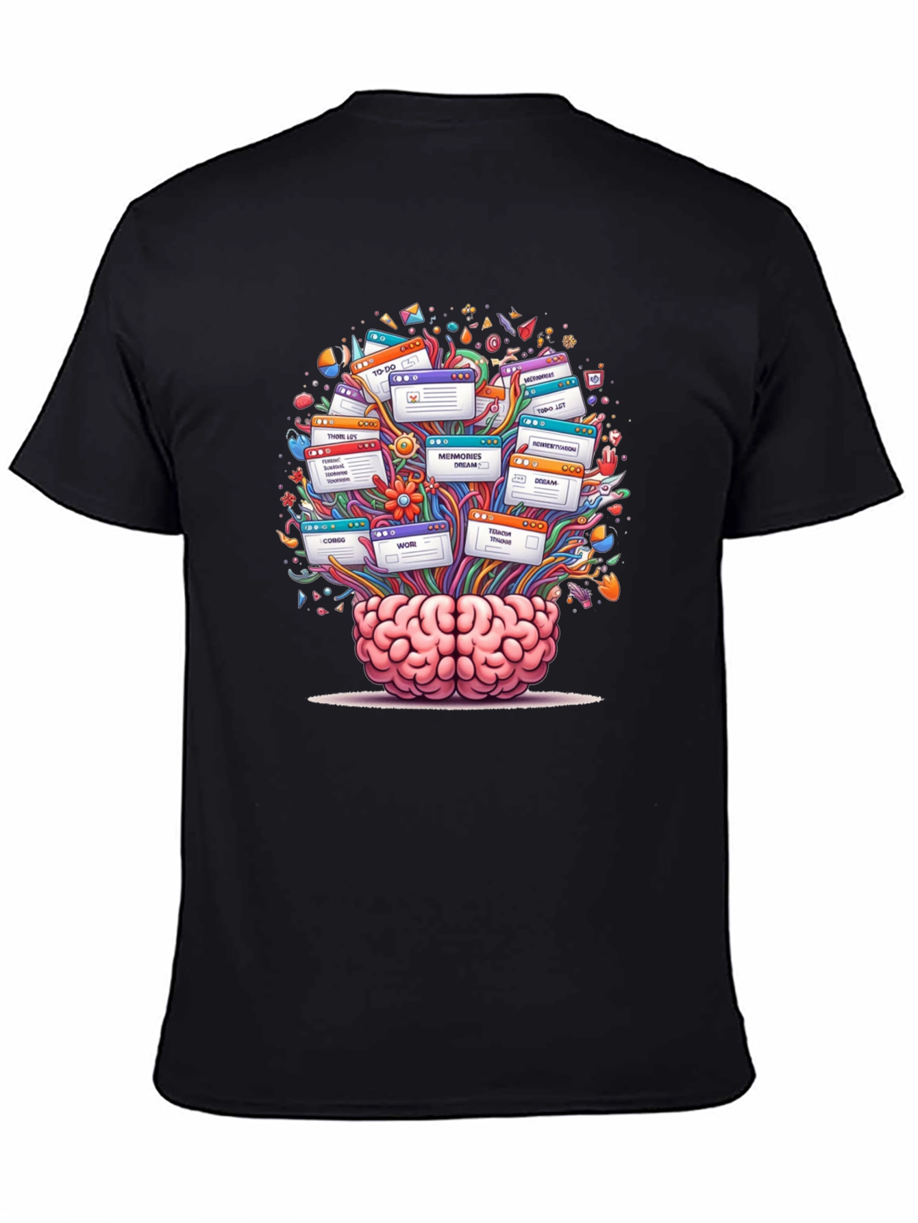 Brain Powered Black Graphic Tee