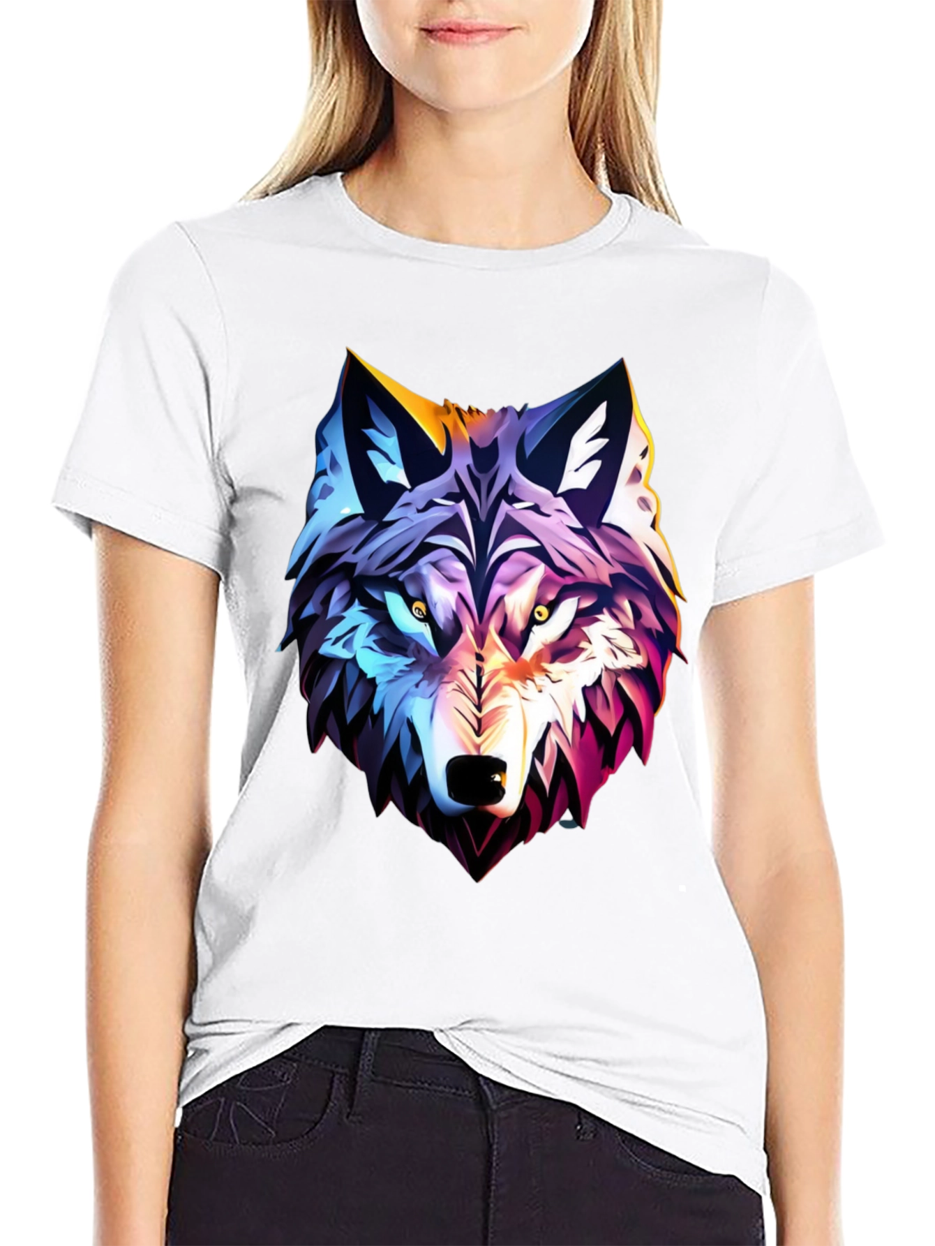 Bold Wolf Graphic Tee - Black