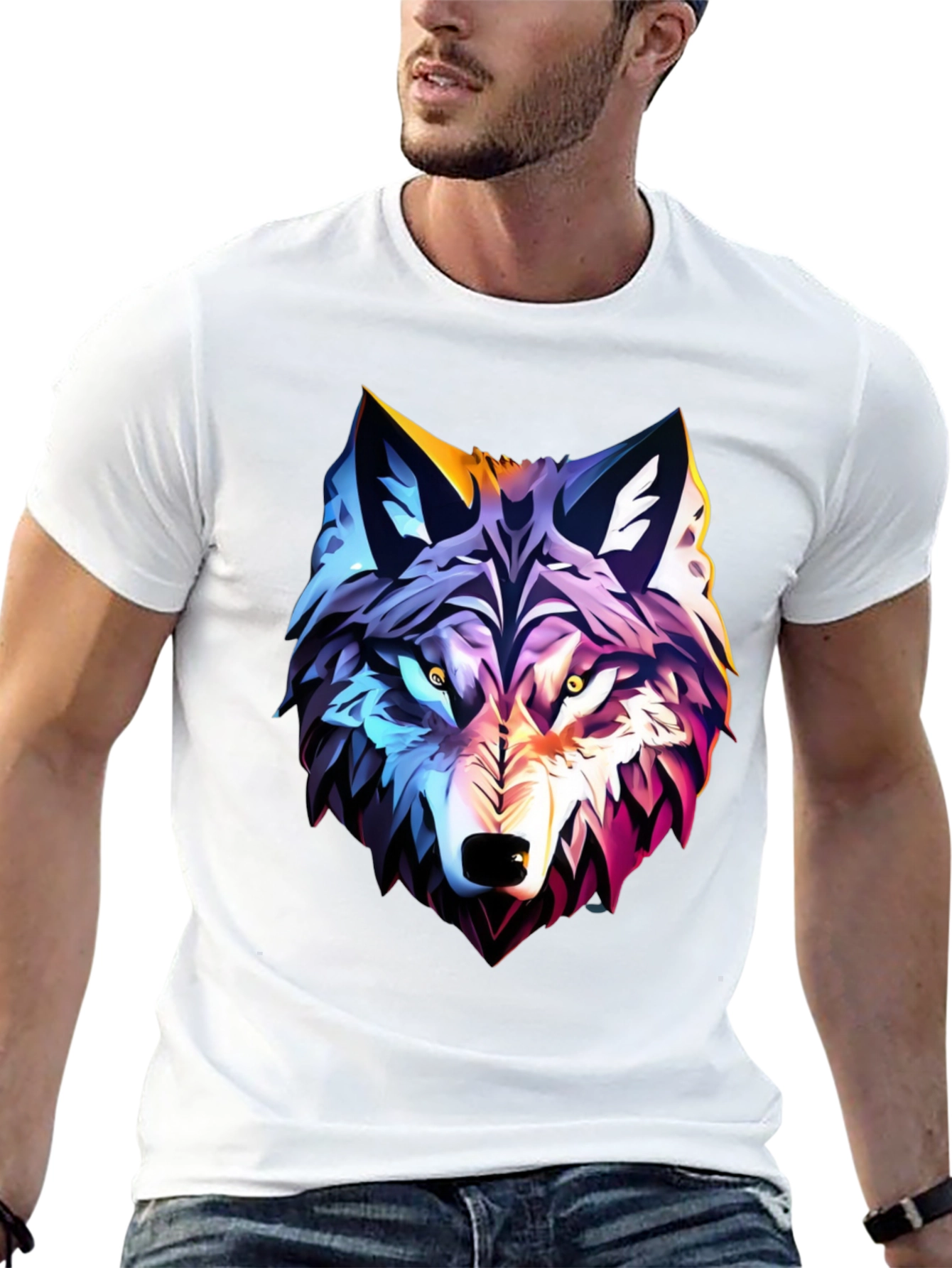 Bold Wolf Graphic Tee - Black
