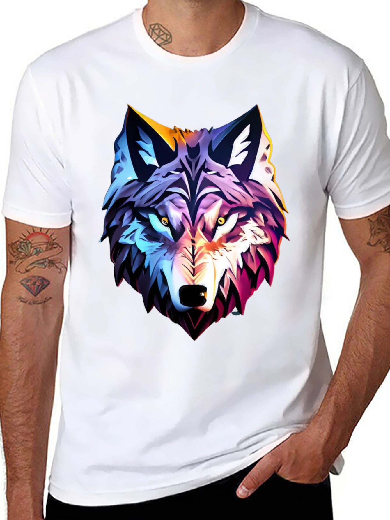 Bold Wolf Graphic Tee - Black