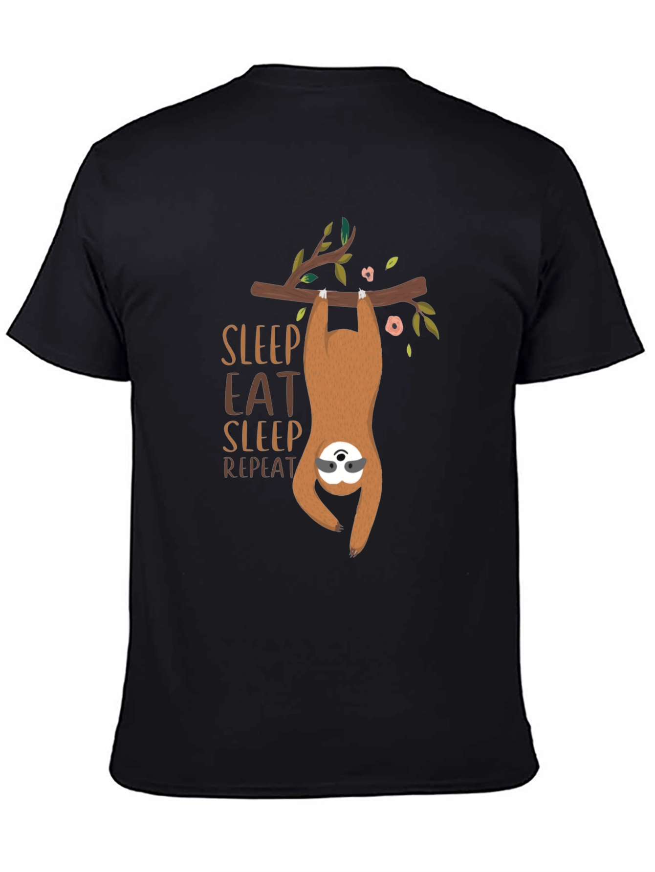 Sloth Sleep Eat Repeat Graphic T-Shirt