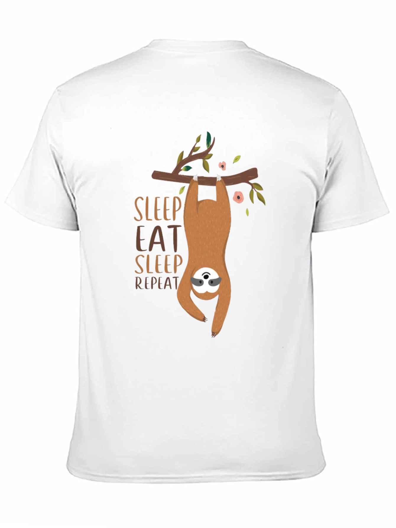 Sloth Sleep Eat Repeat Graphic T-Shirt