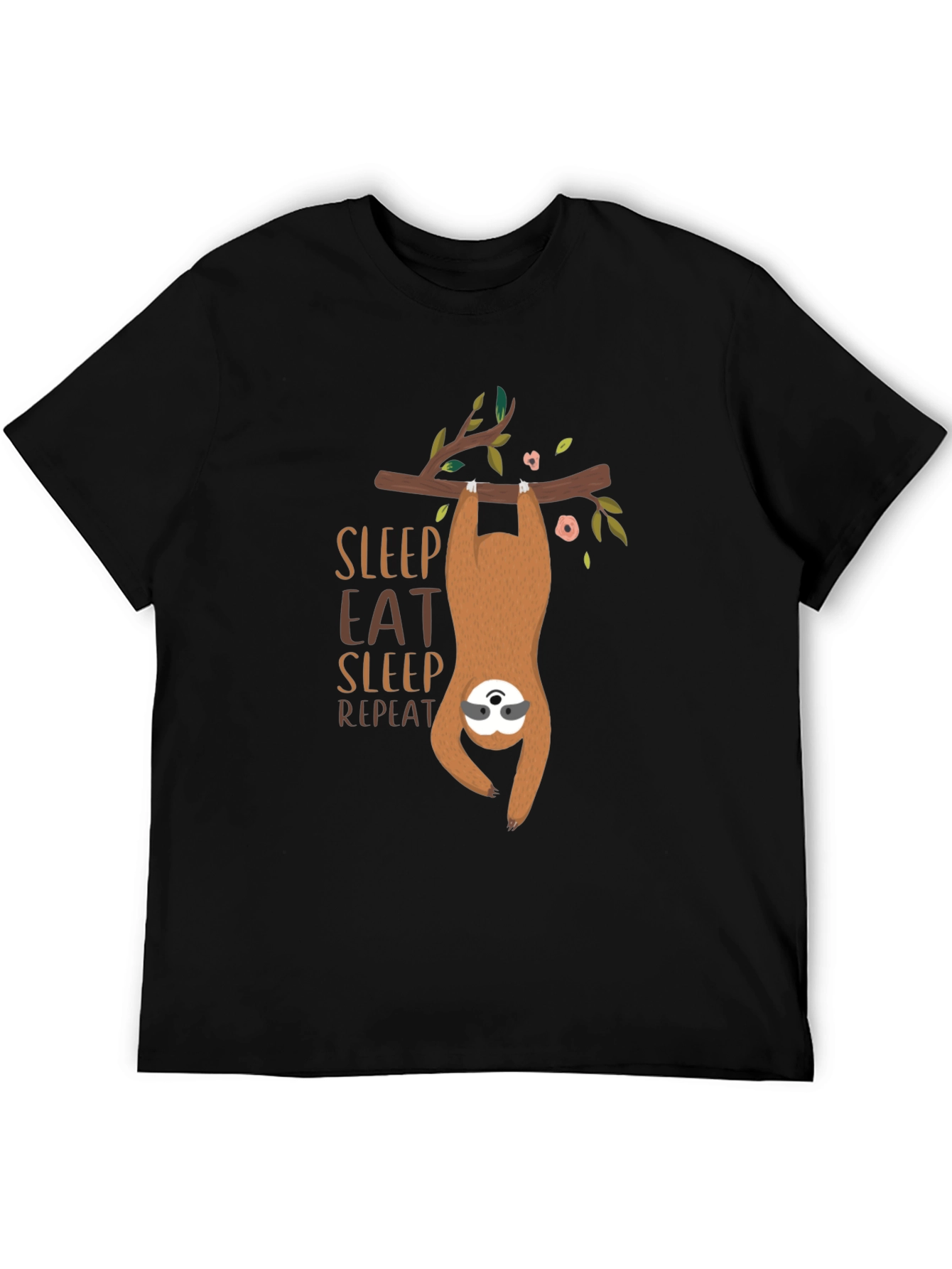 Sloth Sleep Eat Repeat Graphic T-Shirt