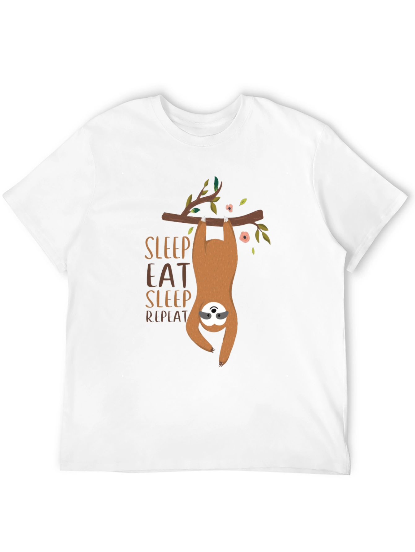 Sloth Sleep Eat Repeat Graphic T-Shirt