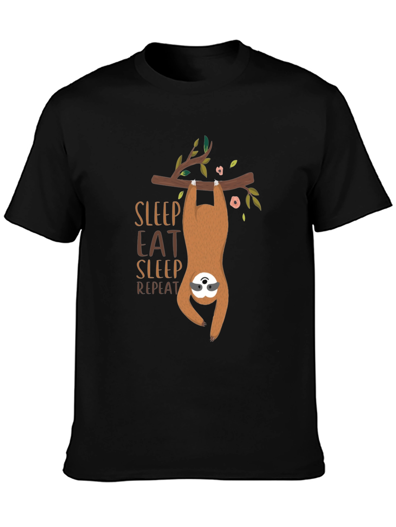 Sloth Sleep Eat Repeat Graphic T-Shirt