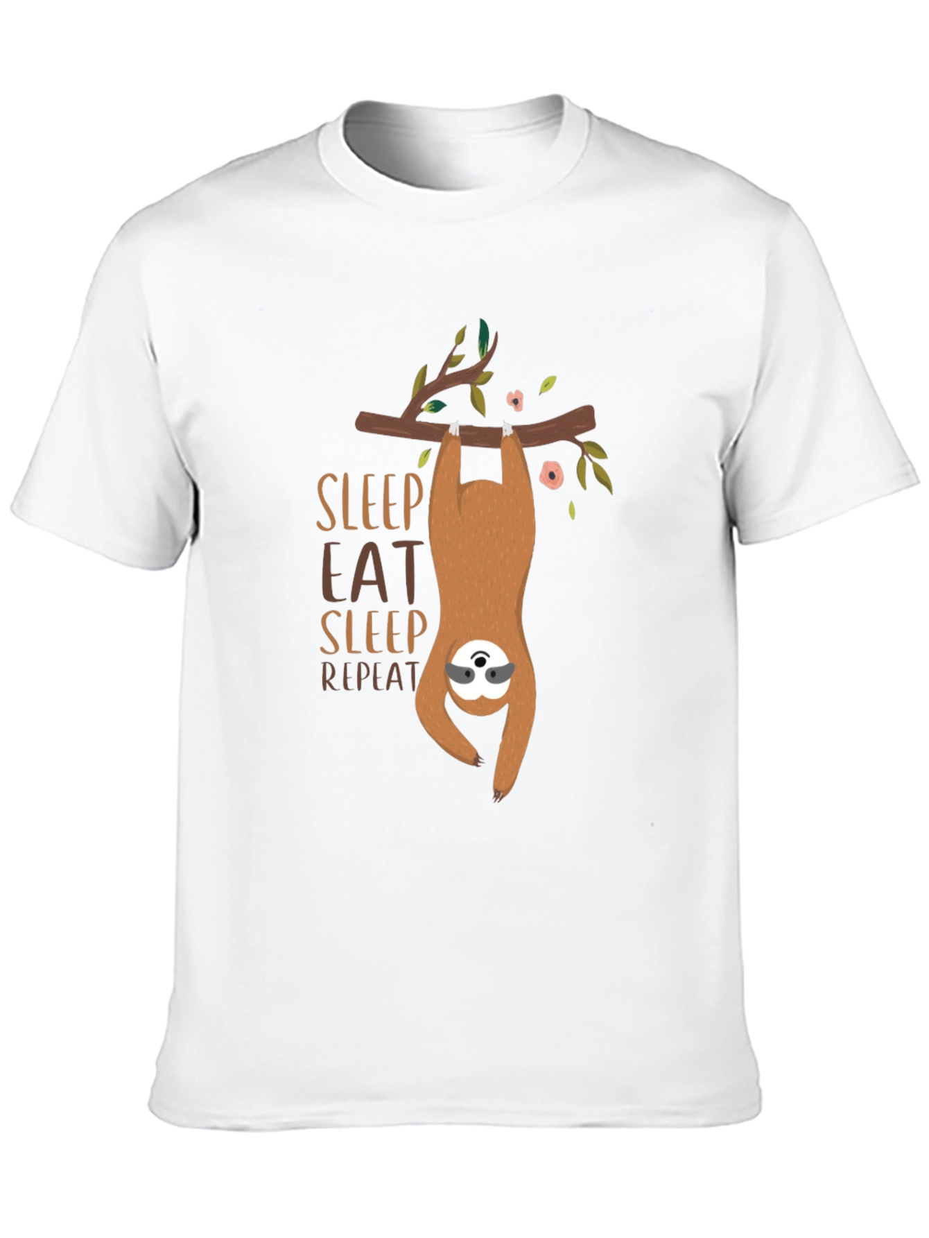 Sloth Sleep Eat Repeat Graphic T-Shirt