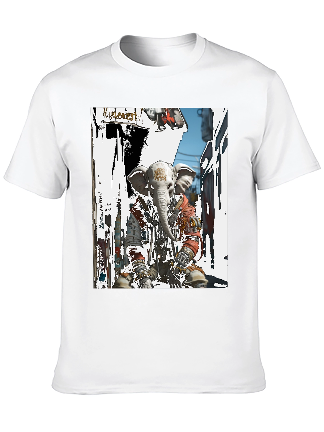 Elephant Head Graphic T-Shirt