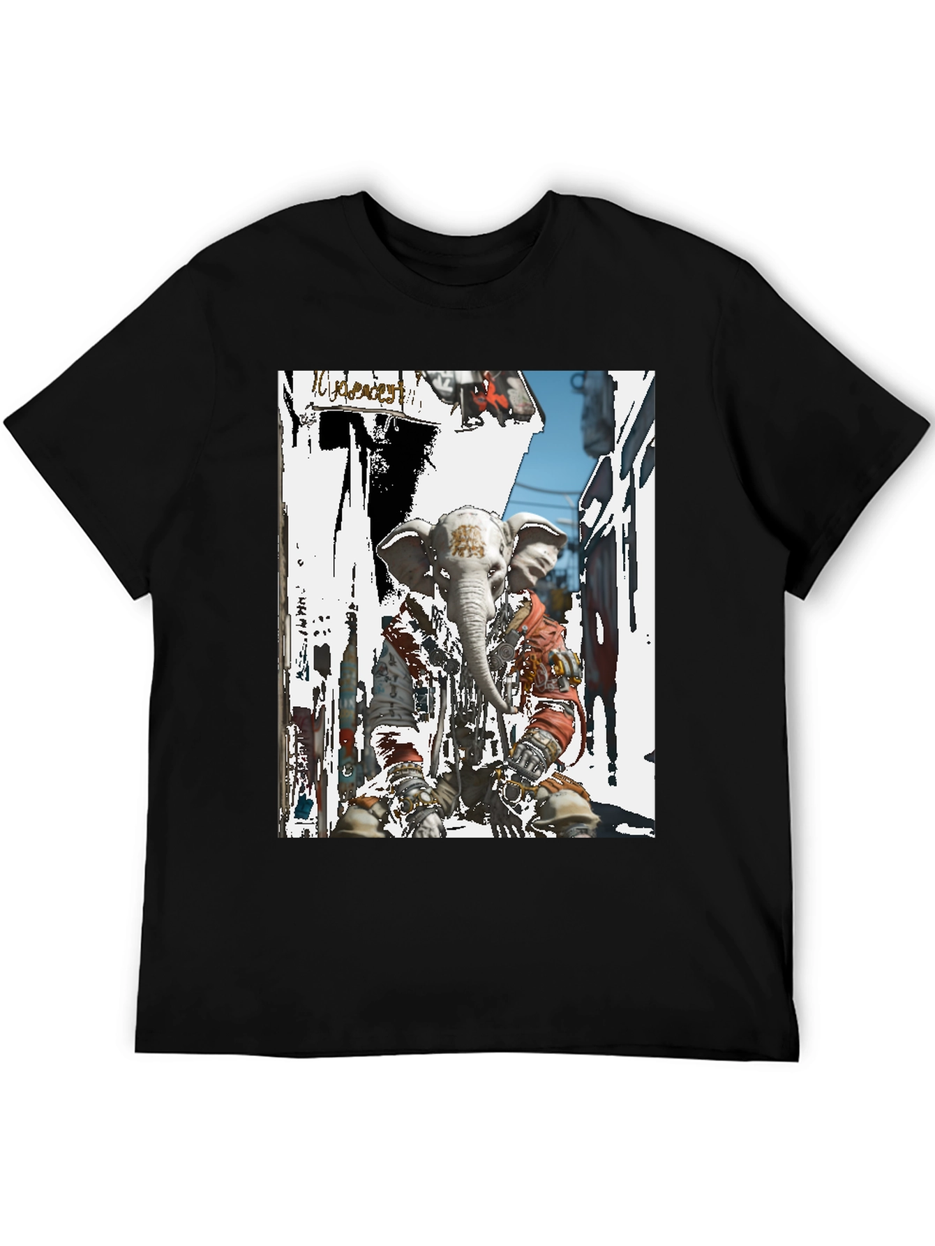 Elephant Head Graphic T-Shirt