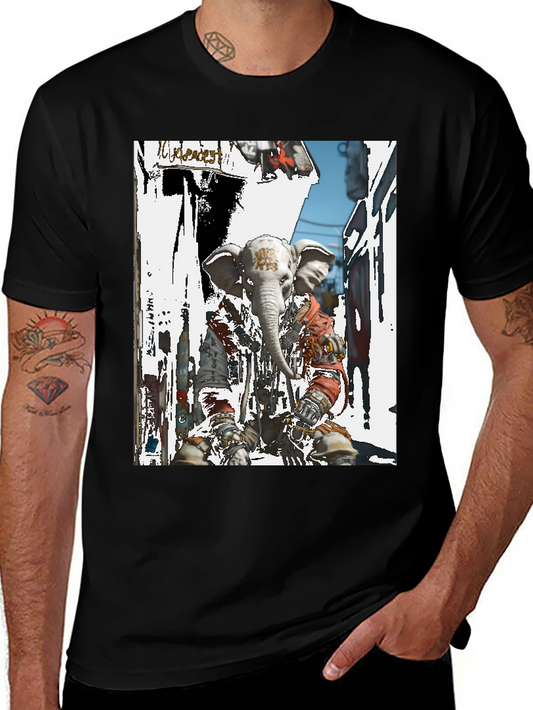 Elephant Head Graphic T-Shirt