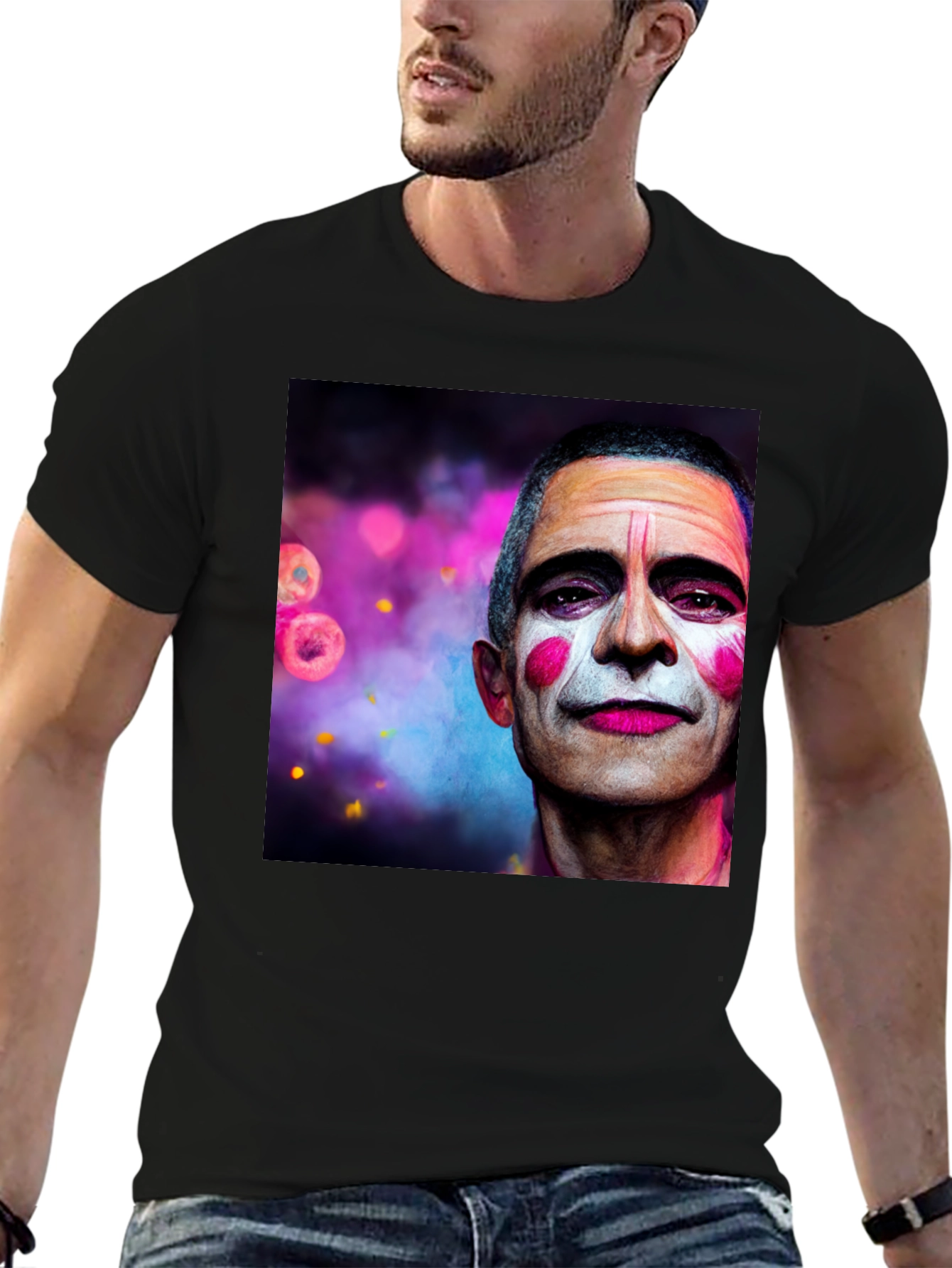 Clown Face Graphic Black T-Shirt