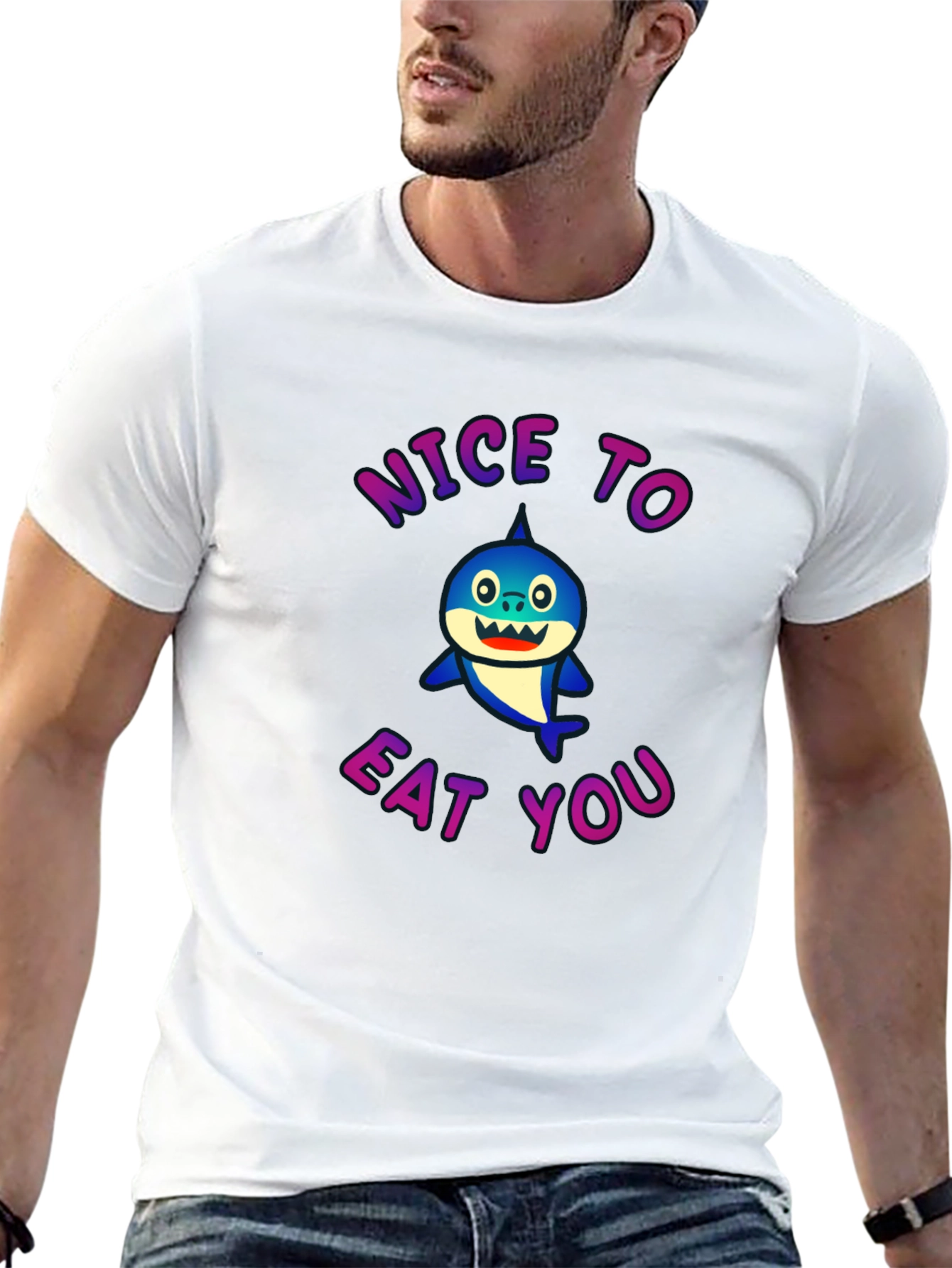 Nice To Eat You Shark Graphic Tee