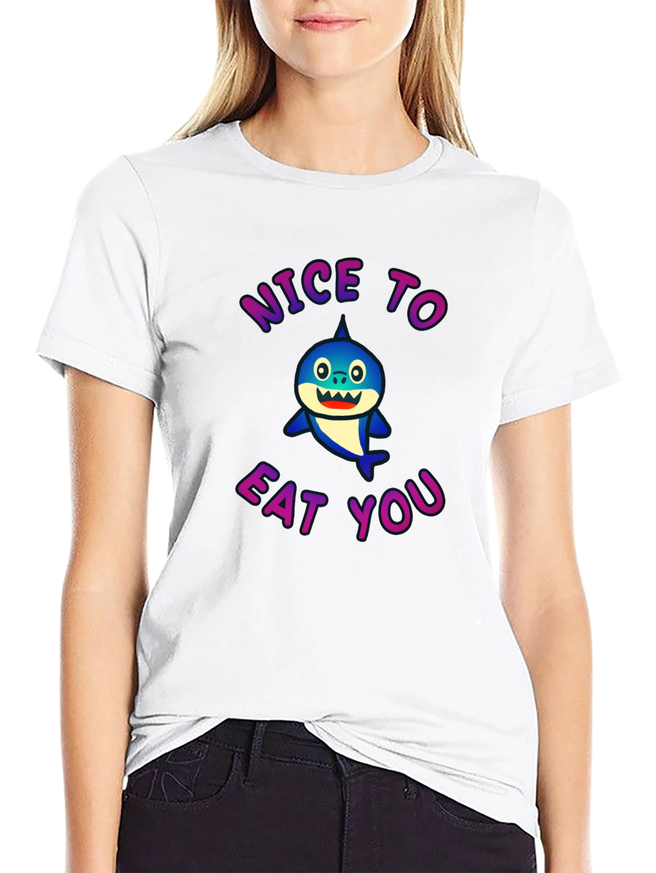 Nice To Eat You Shark Graphic Tee