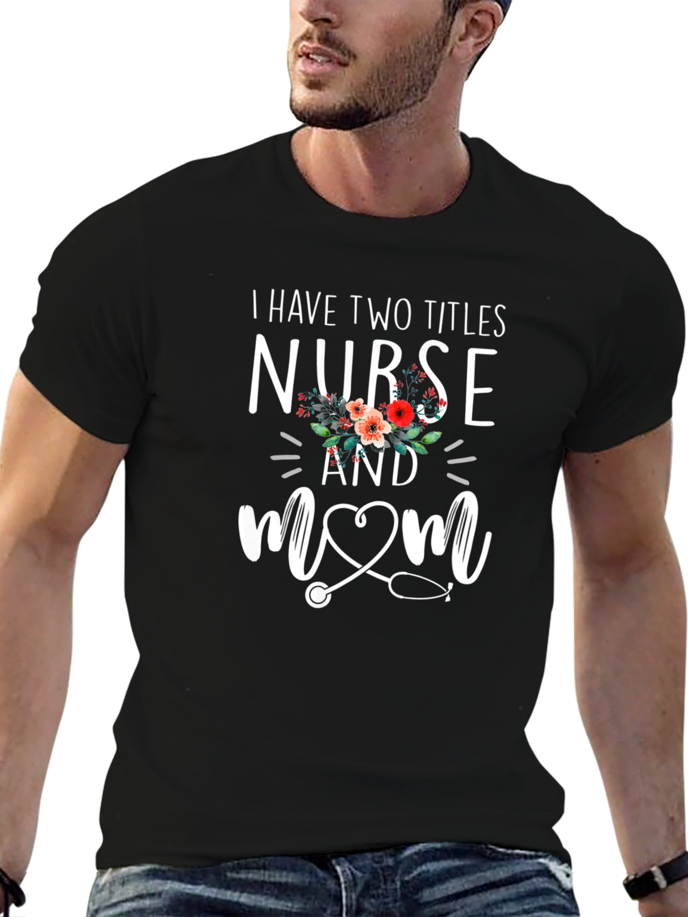 Nurse Mom Graphic Tee - Black T-Shirt