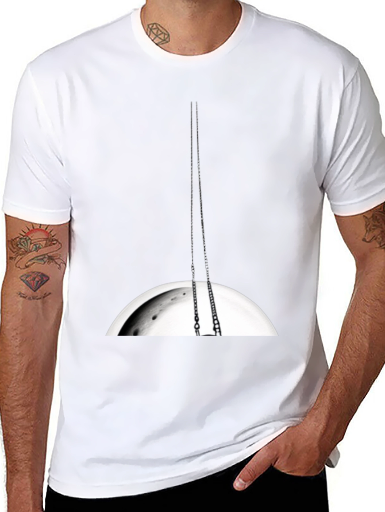 Black Moon Swing Graphic Tee - Casual Comfort