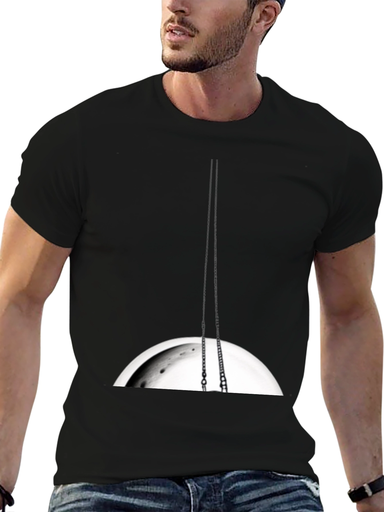 Black Moon Swing Graphic Tee - Casual Comfort