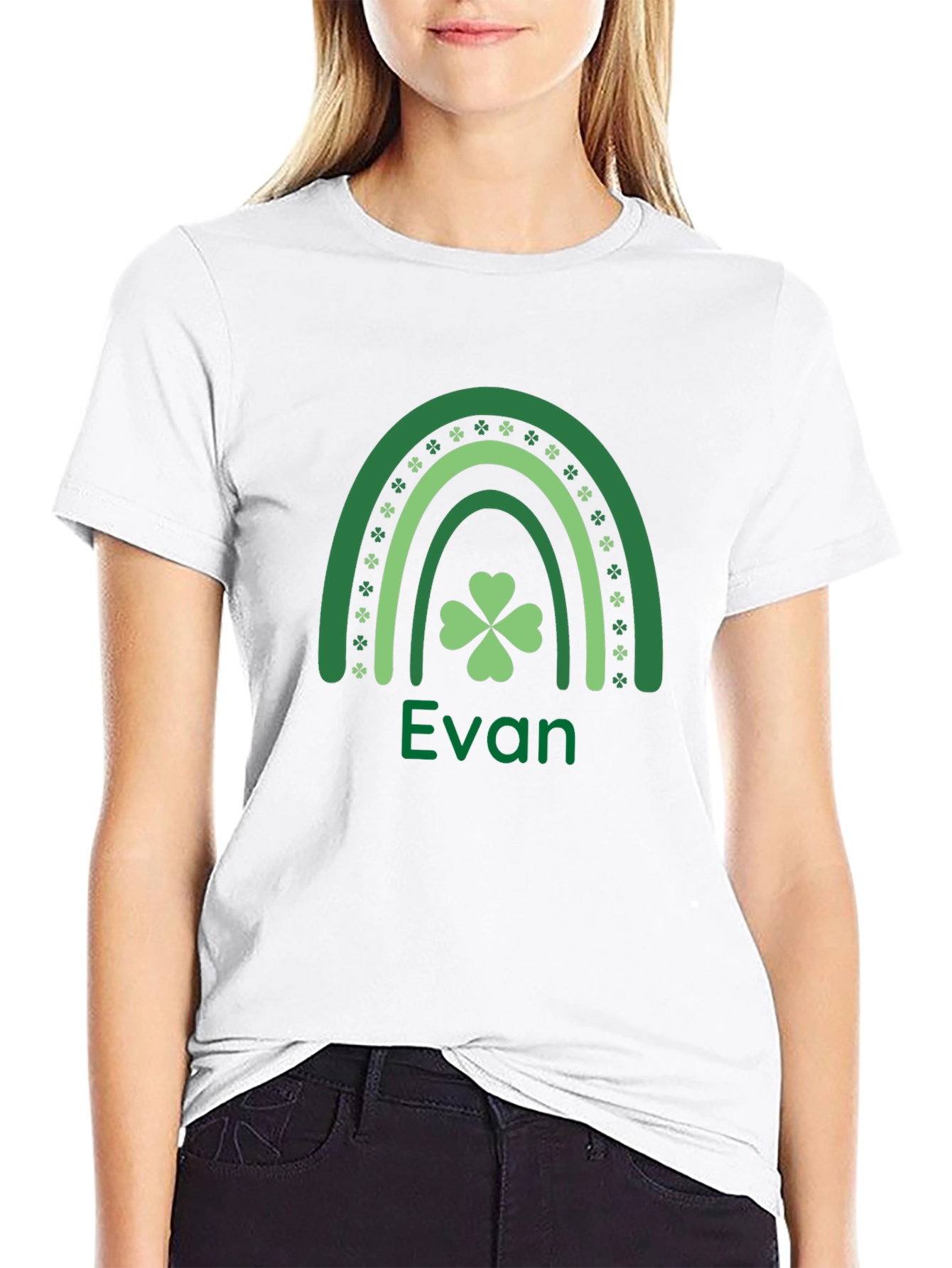 Evans St. Patricks Day Clover Rainbow T-Shirt