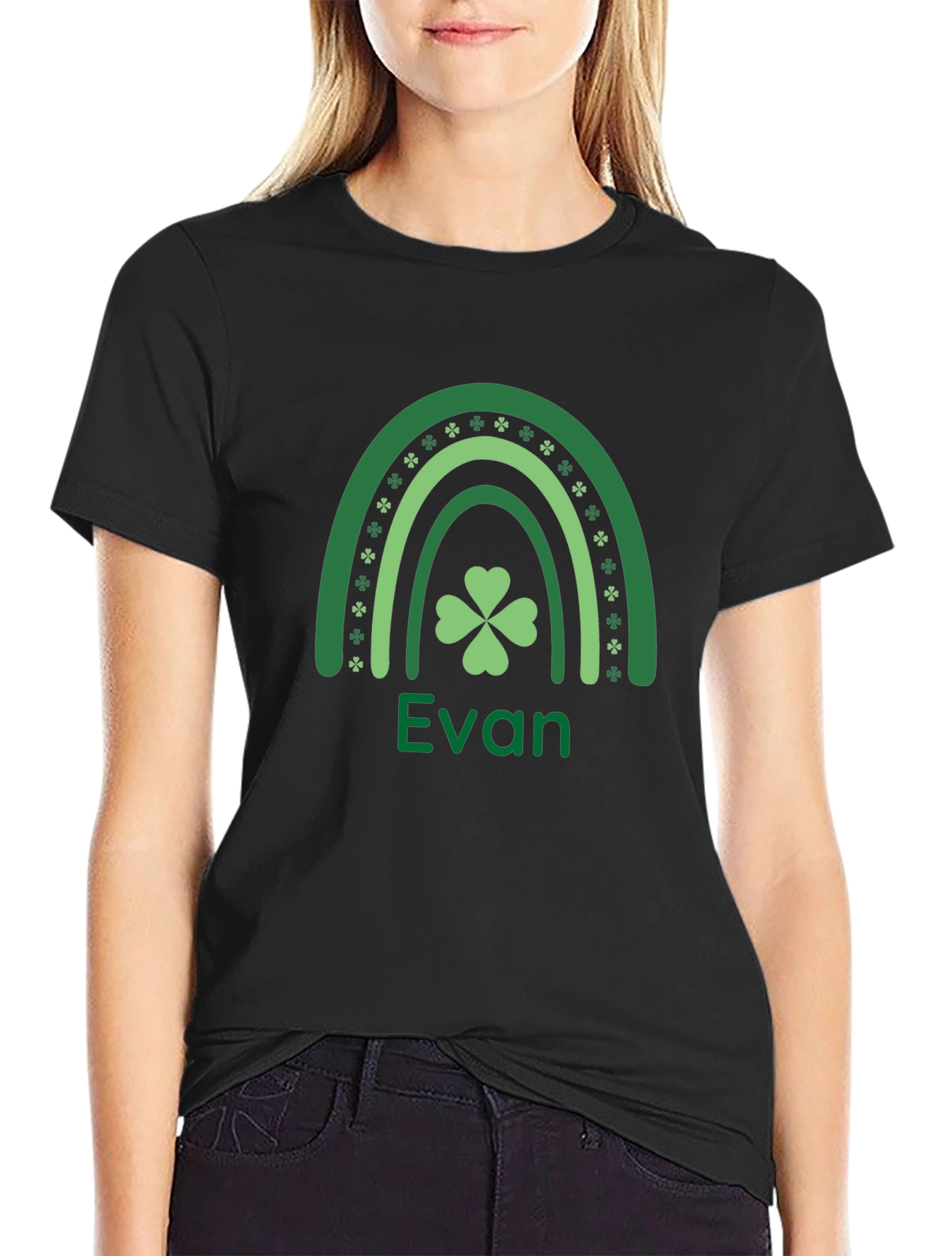 Evans St. Patricks Day Clover Rainbow T-Shirt