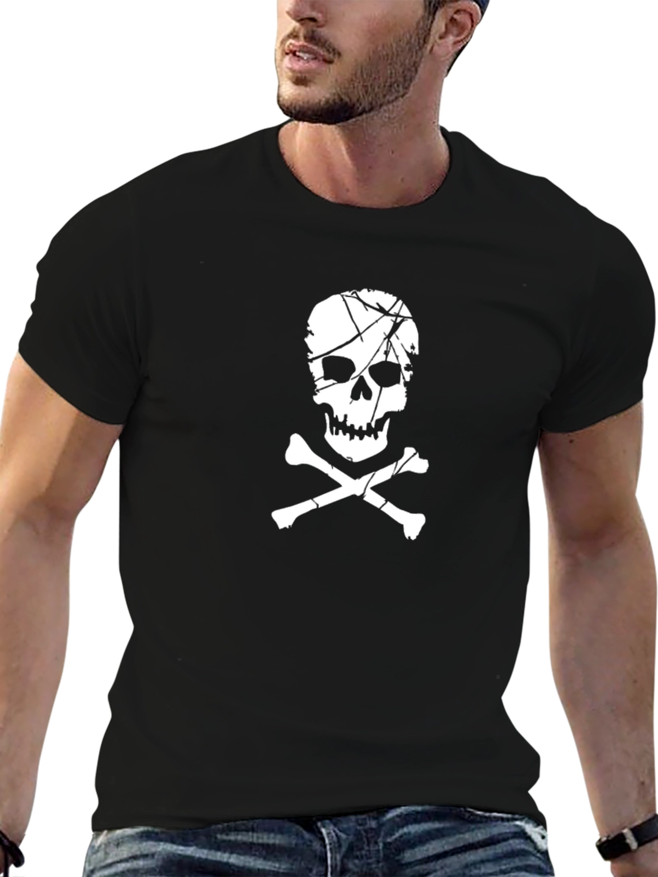 Skull & Crossbones Graphic T-Shirt - Black