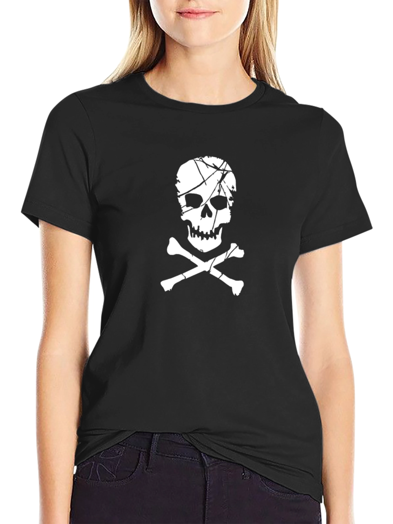 Skull & Crossbones Graphic T-Shirt - Black