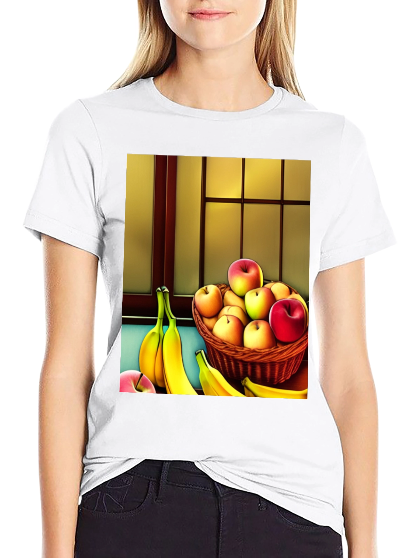 Fruit Still Life T-Shirt - Apples and Bananas