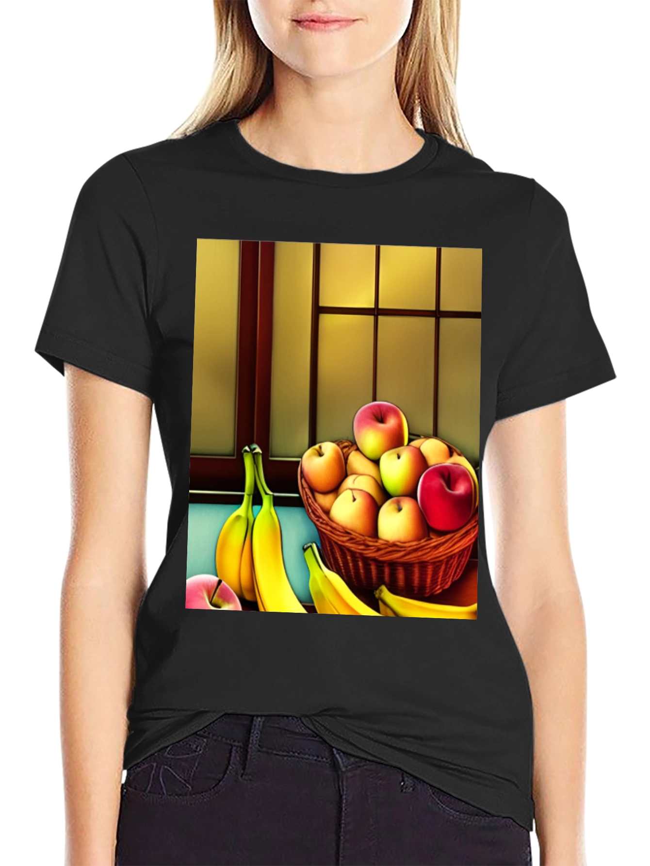Fruit Still Life T-Shirt - Apples and Bananas