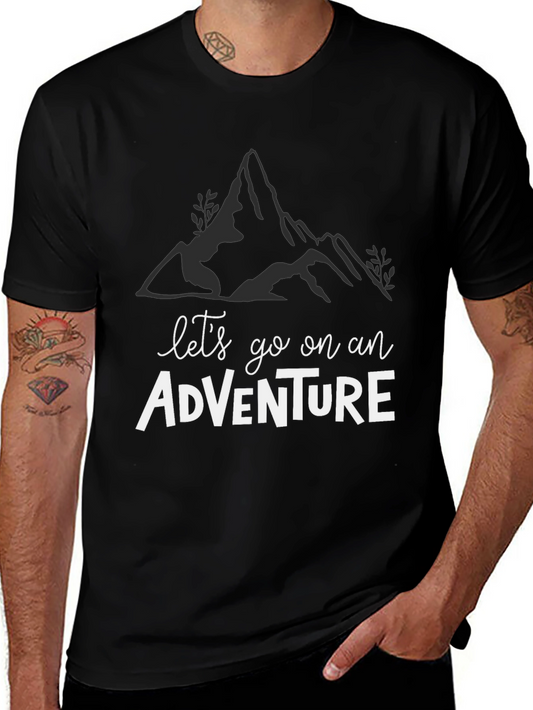 Adventure Awaits: Black Graphic Tee