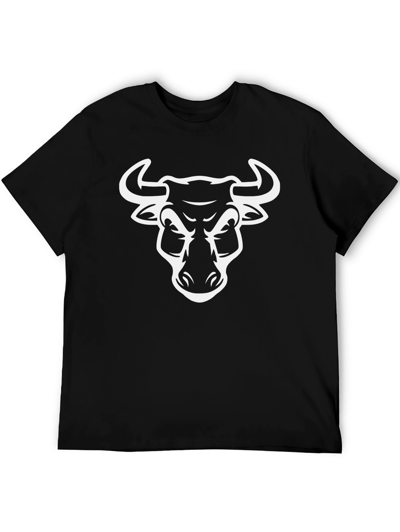 Bold Bull Graphic Tee - Black Cotton T-Shirt