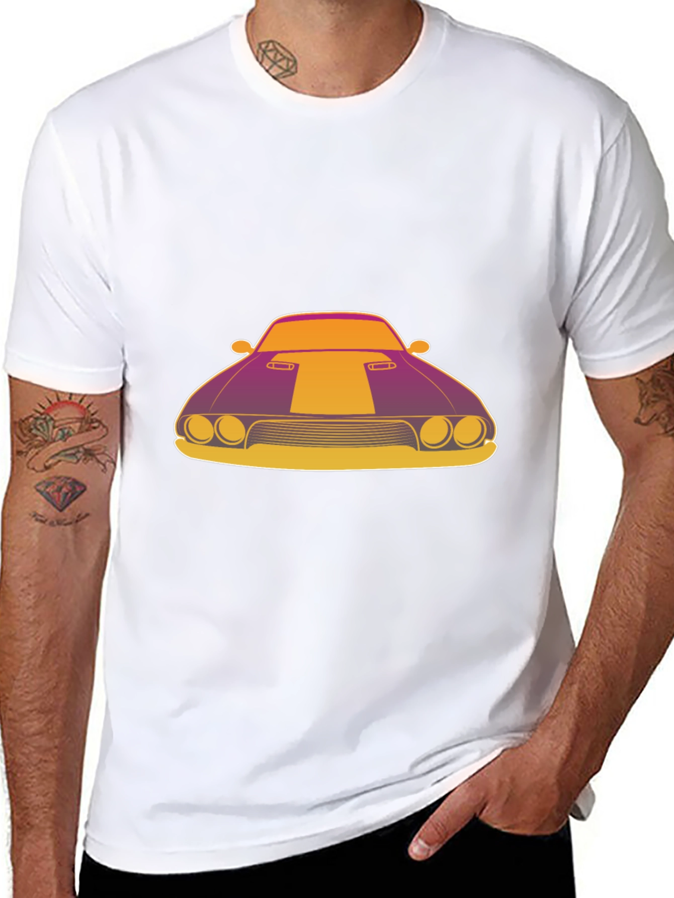 Retro Muscle Car Graphic T-Shirt - Black