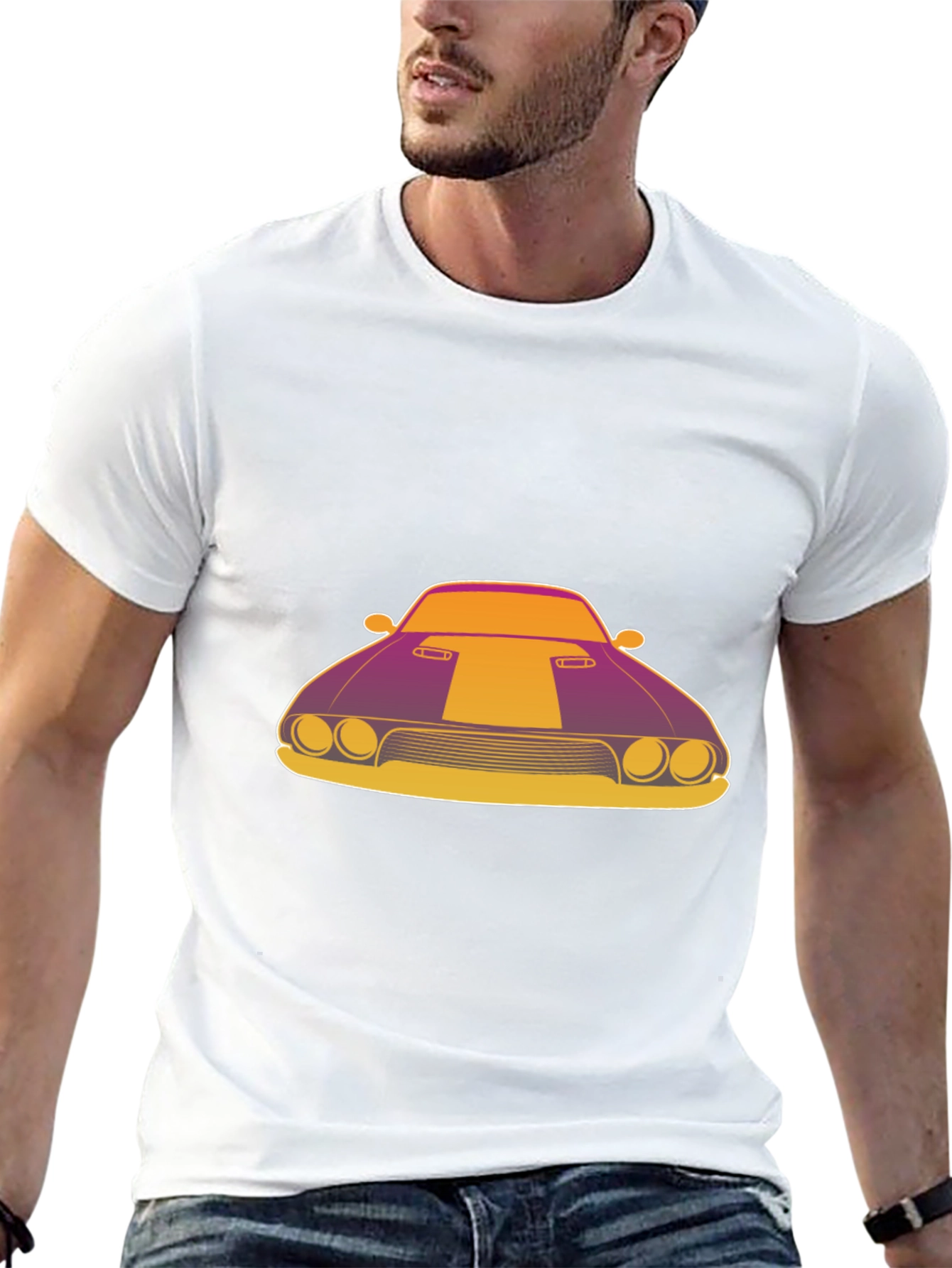 Retro Muscle Car Graphic T-Shirt - Black