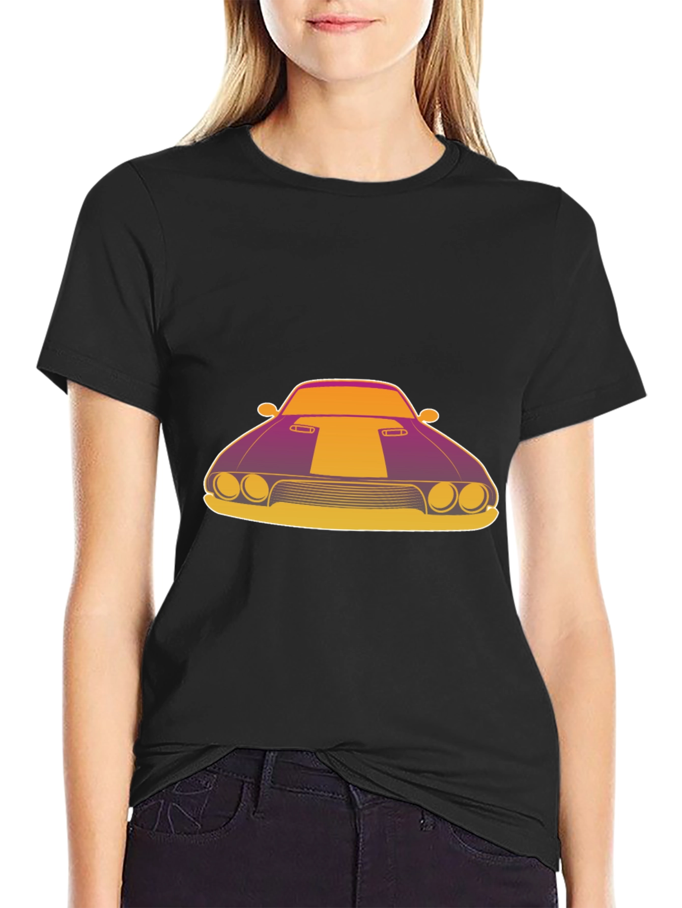 Retro Muscle Car Graphic T-Shirt - Black