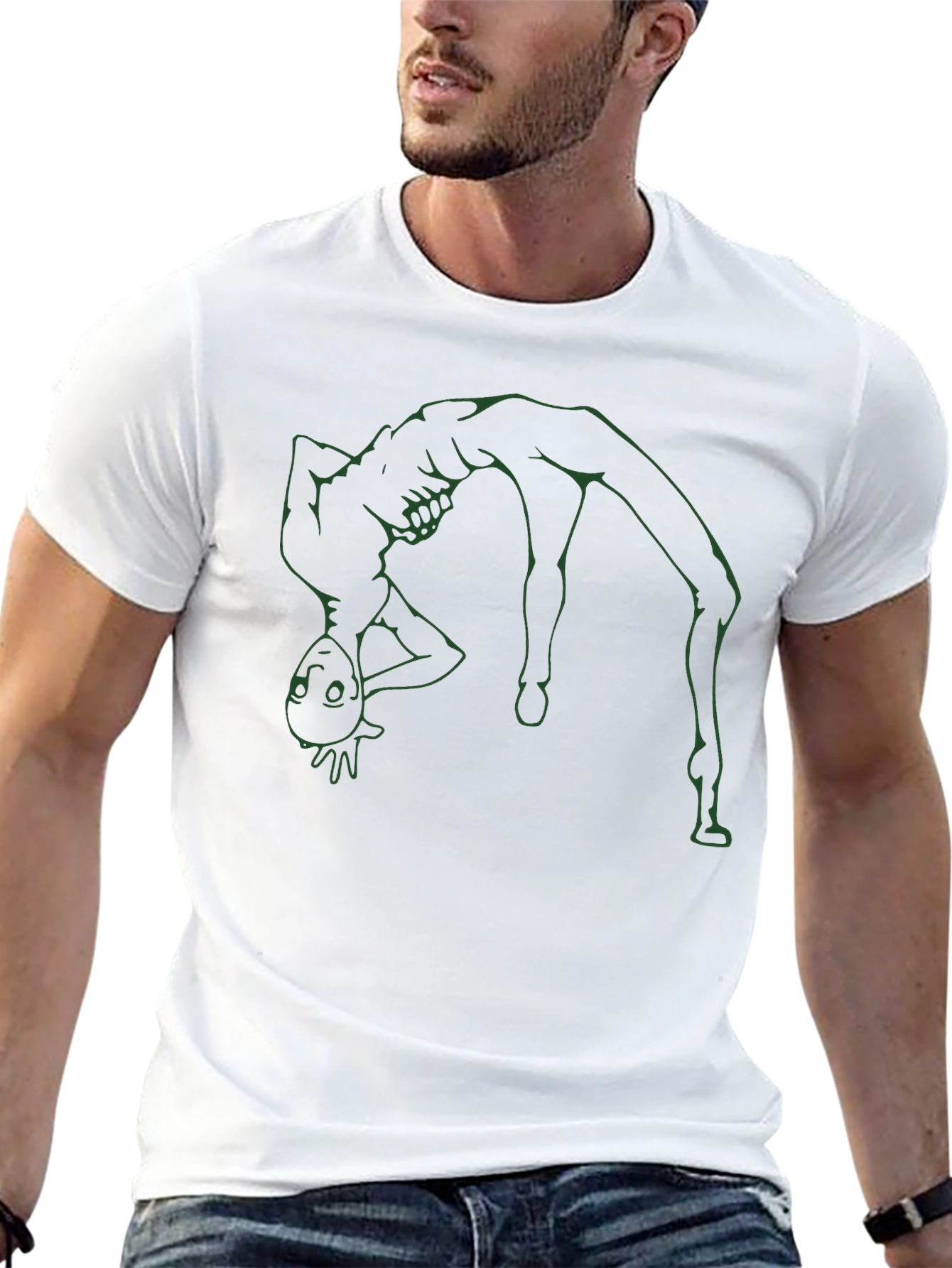 Alien Backbend T-Shirt - Black Graphic Tee