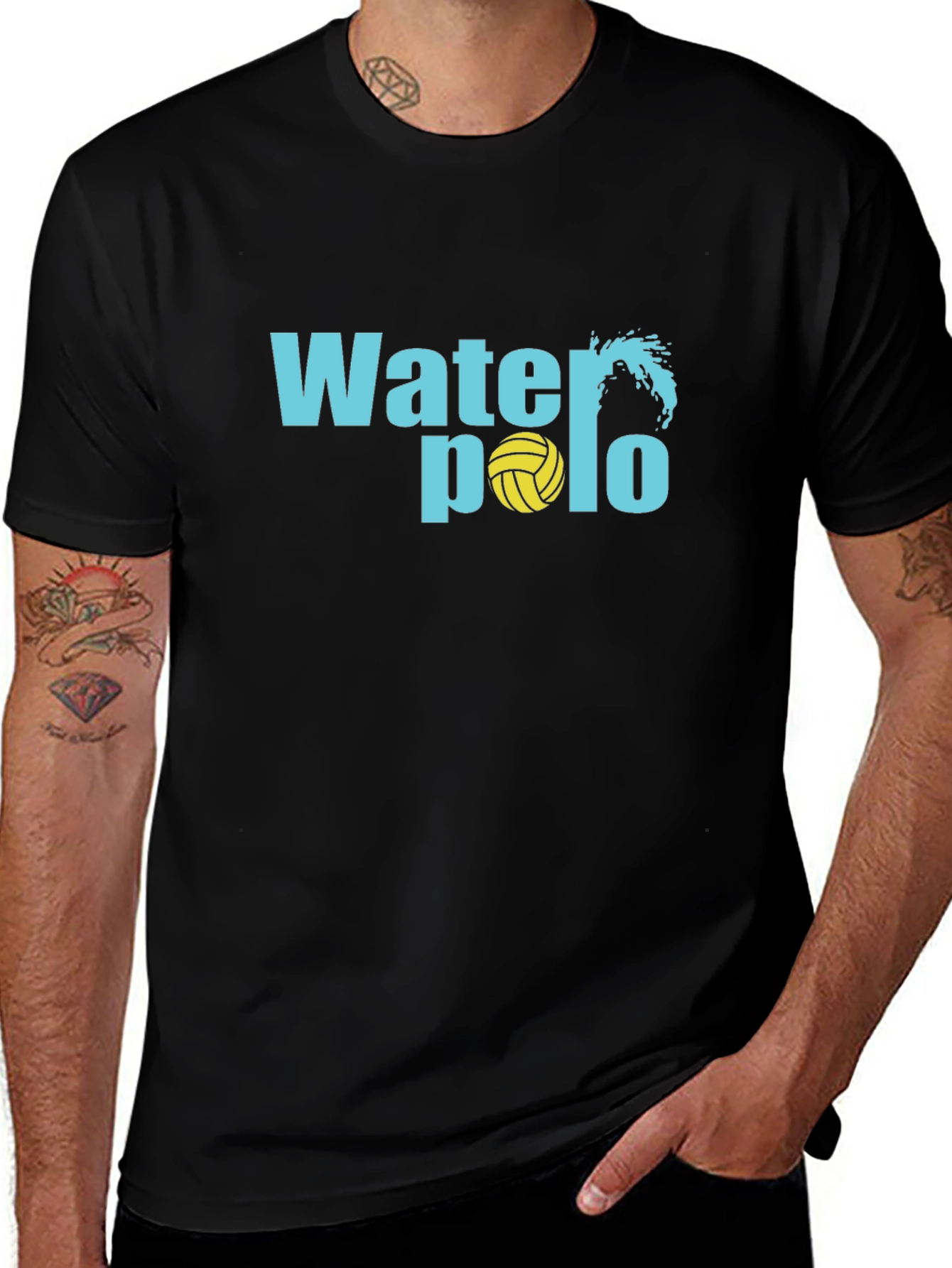 Water Polo Graphic Black T-Shirt