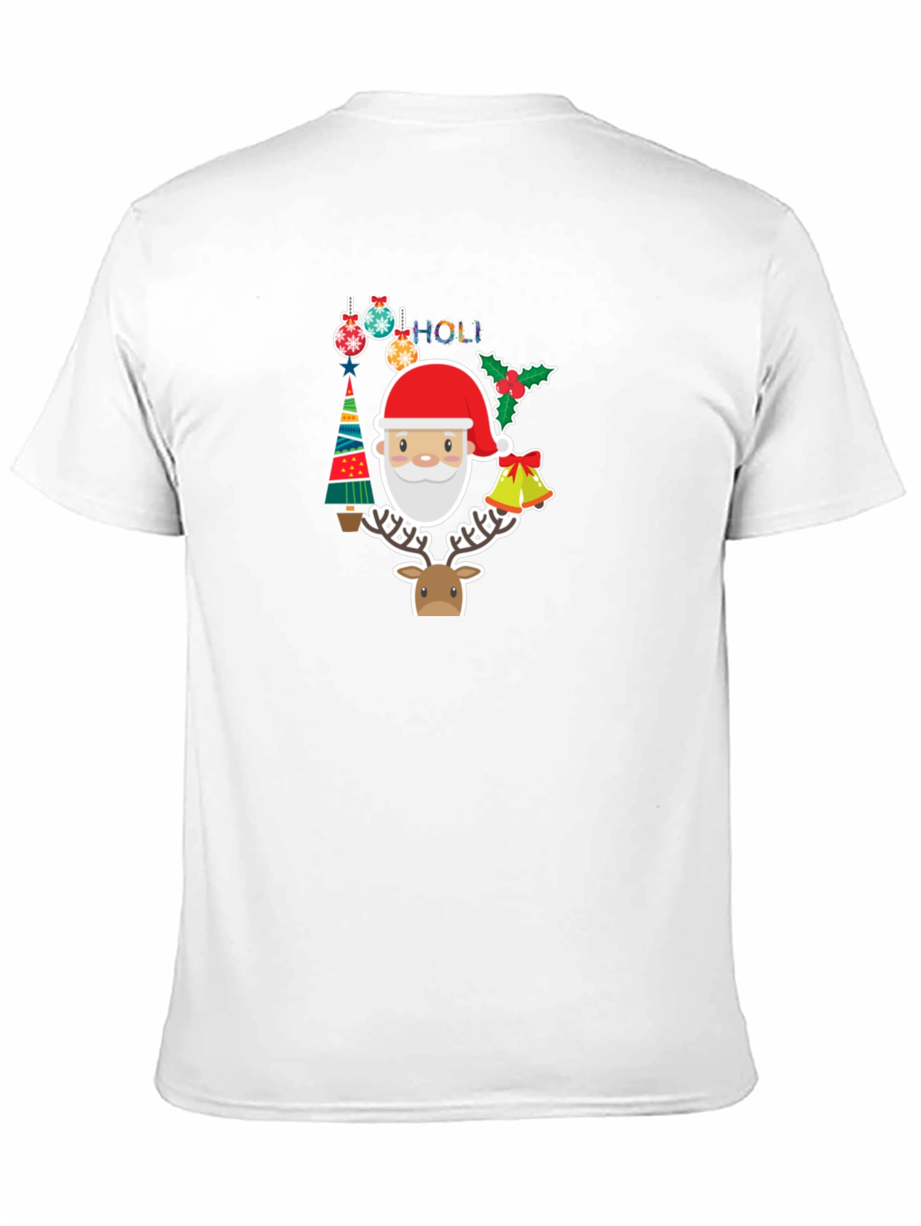 Festive Holiday T-Shirt with Santa & Reindeer Design