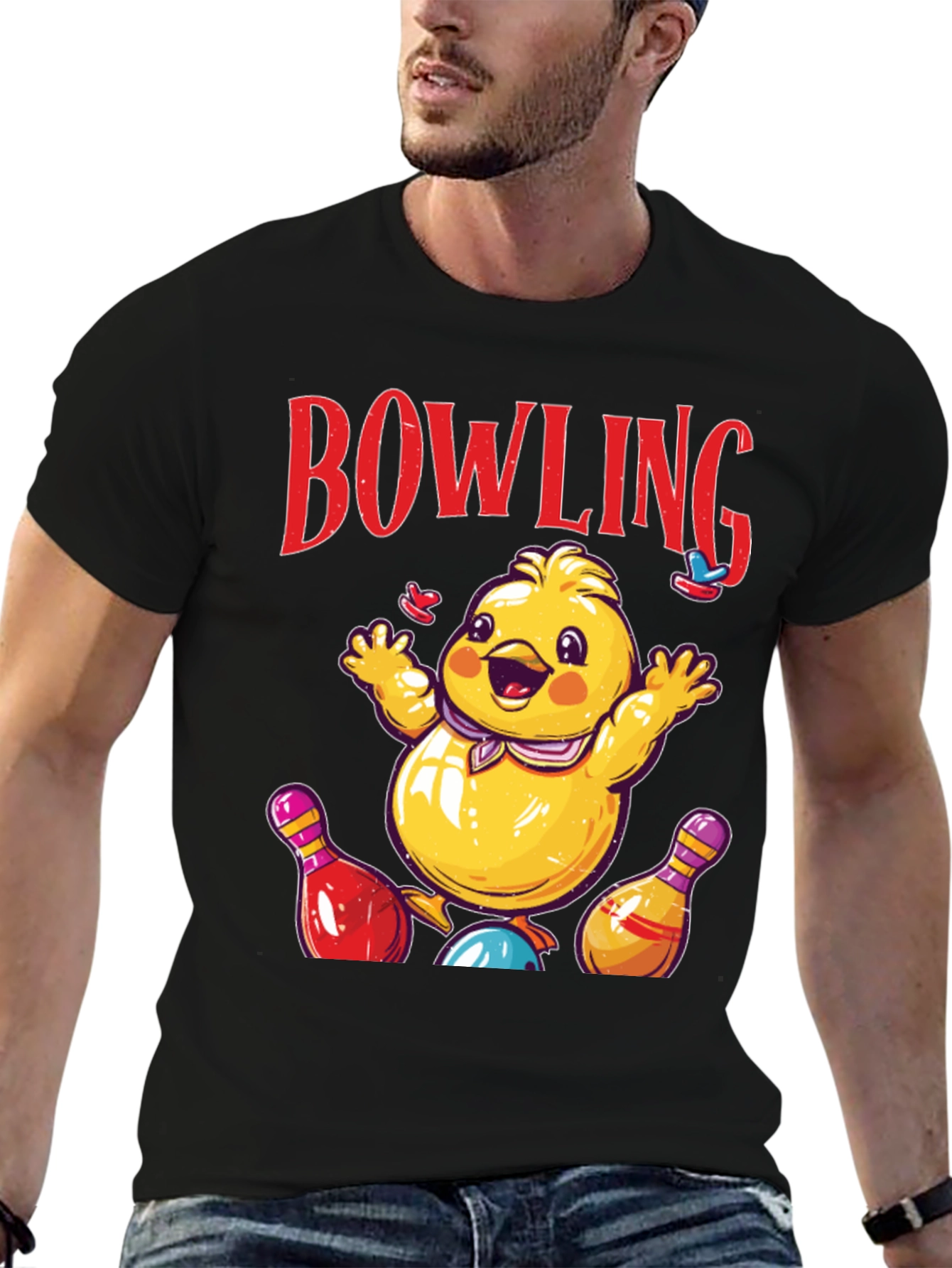 Bowling Chick Graphic Tee - Strike a Pose!