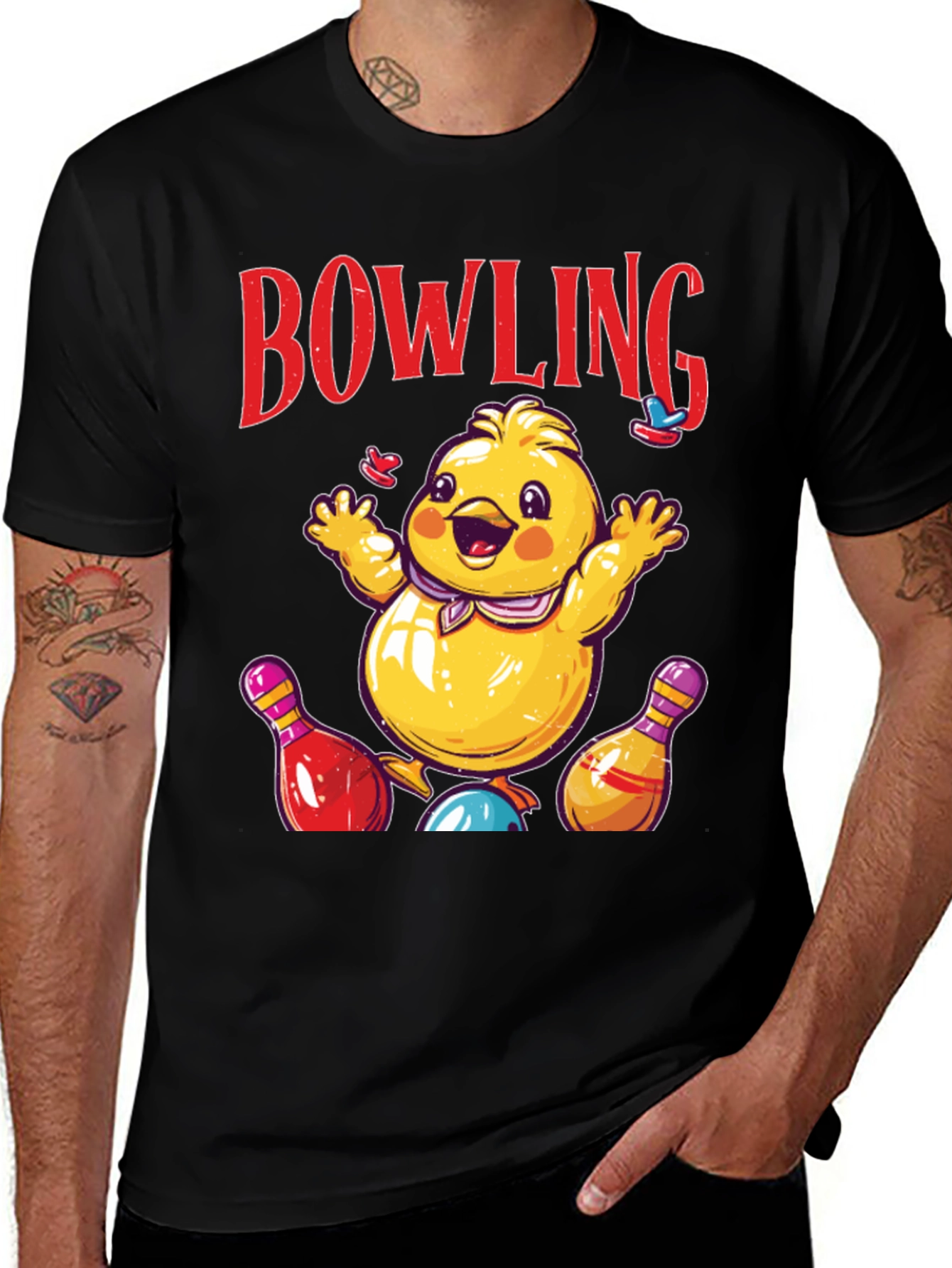 Bowling Chick Graphic Tee - Strike a Pose!