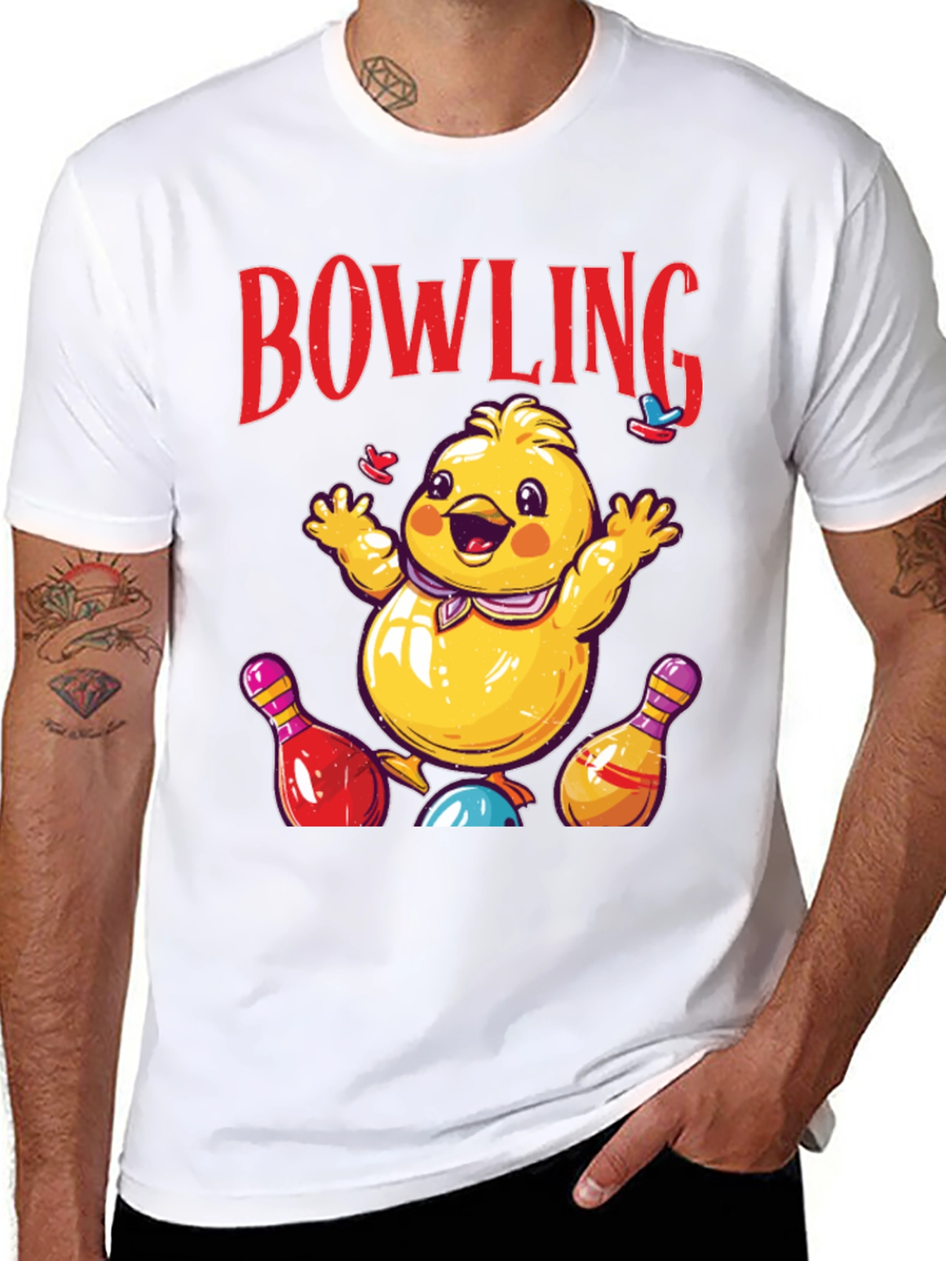 Bowling Chick Graphic Tee - Strike a Pose!