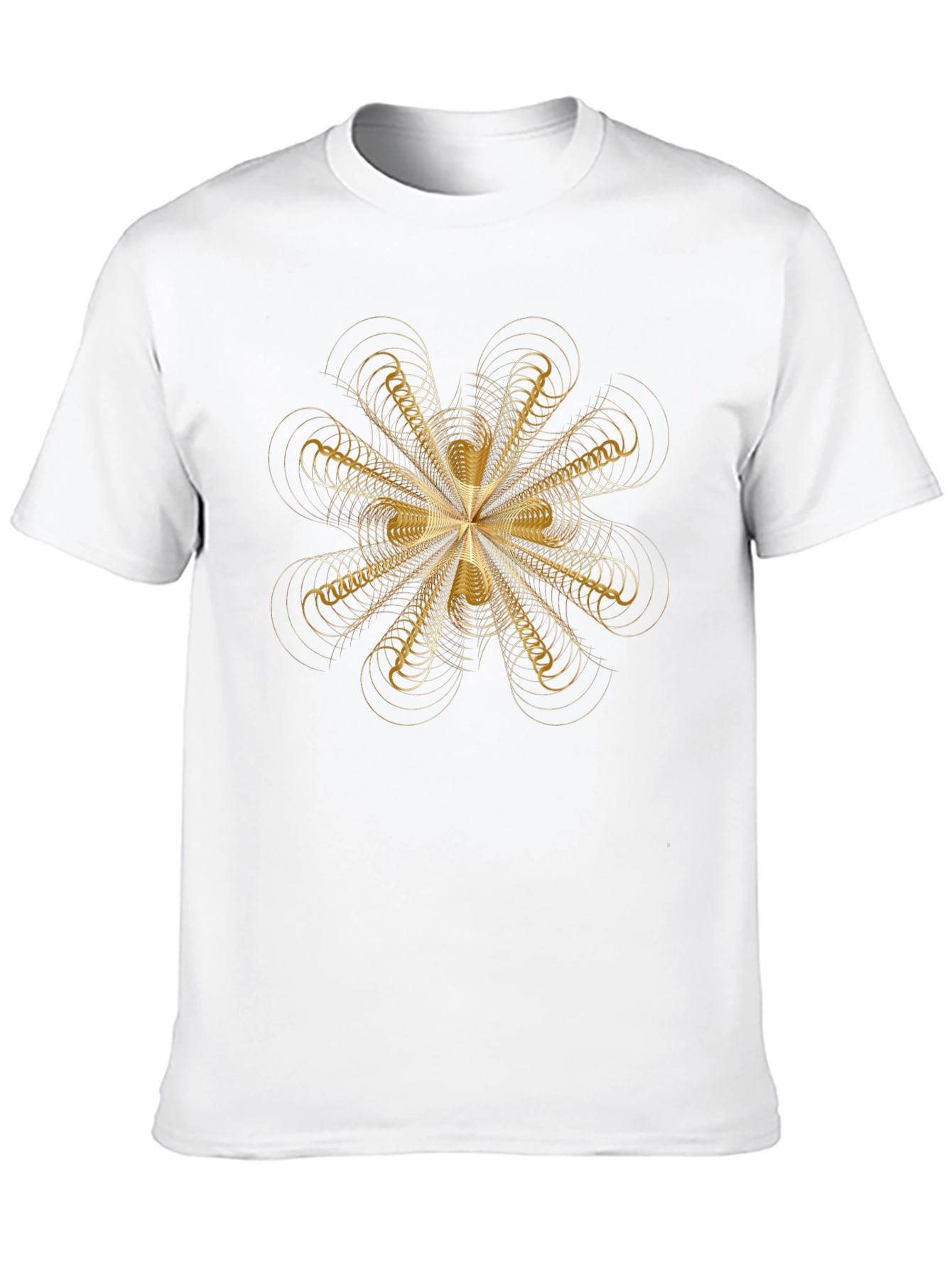 Geometric Gold Pattern Black T-Shirt