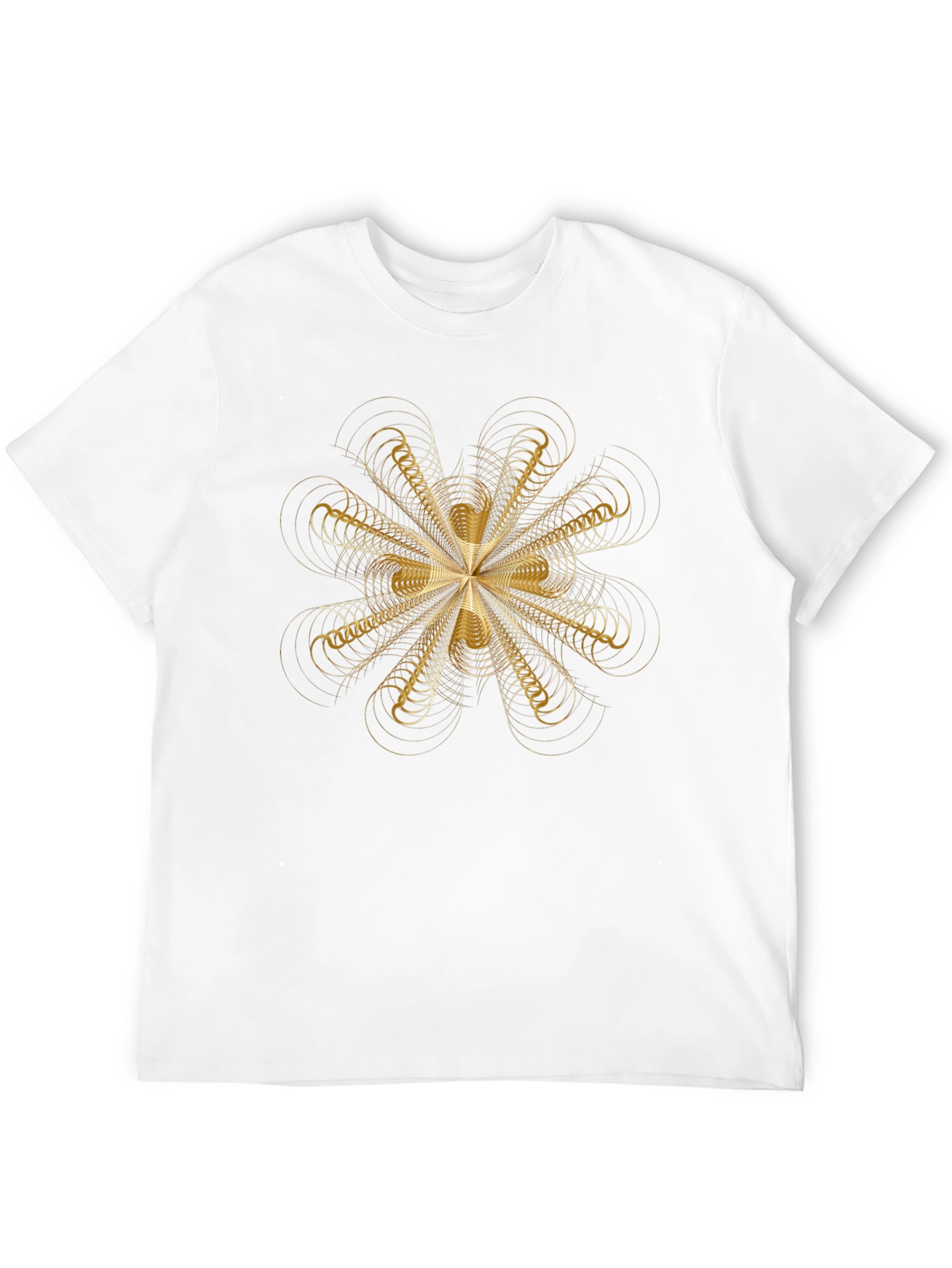Geometric Gold Pattern Black T-Shirt