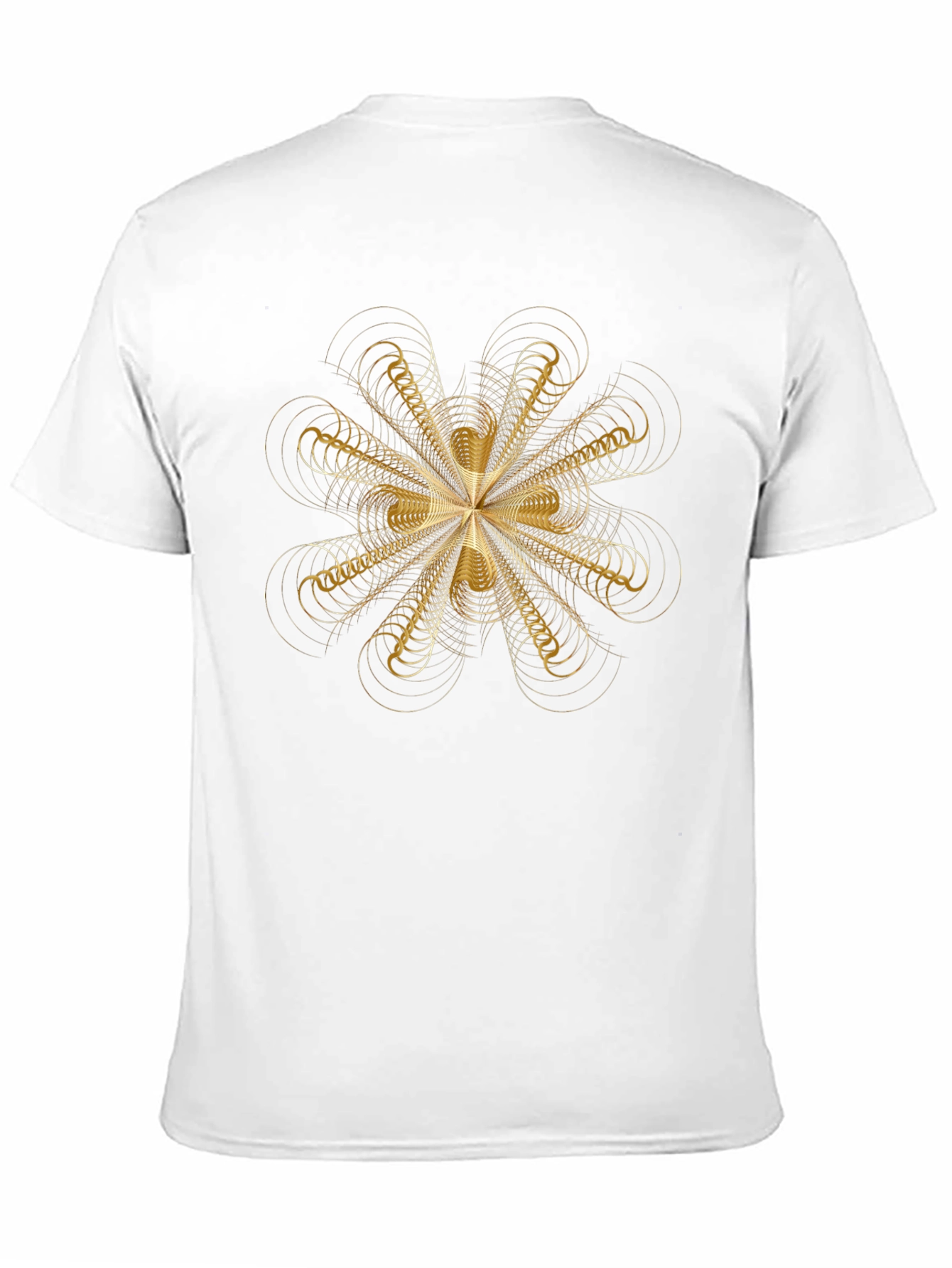 Geometric Gold Pattern Black T-Shirt