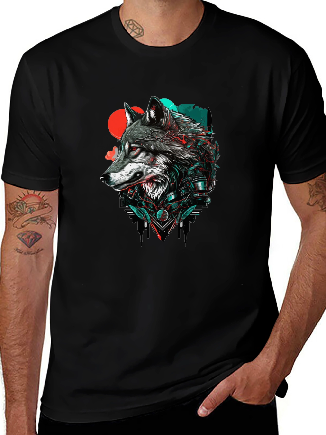 Wolf Graphic Print Tee - Stylish Streetwear